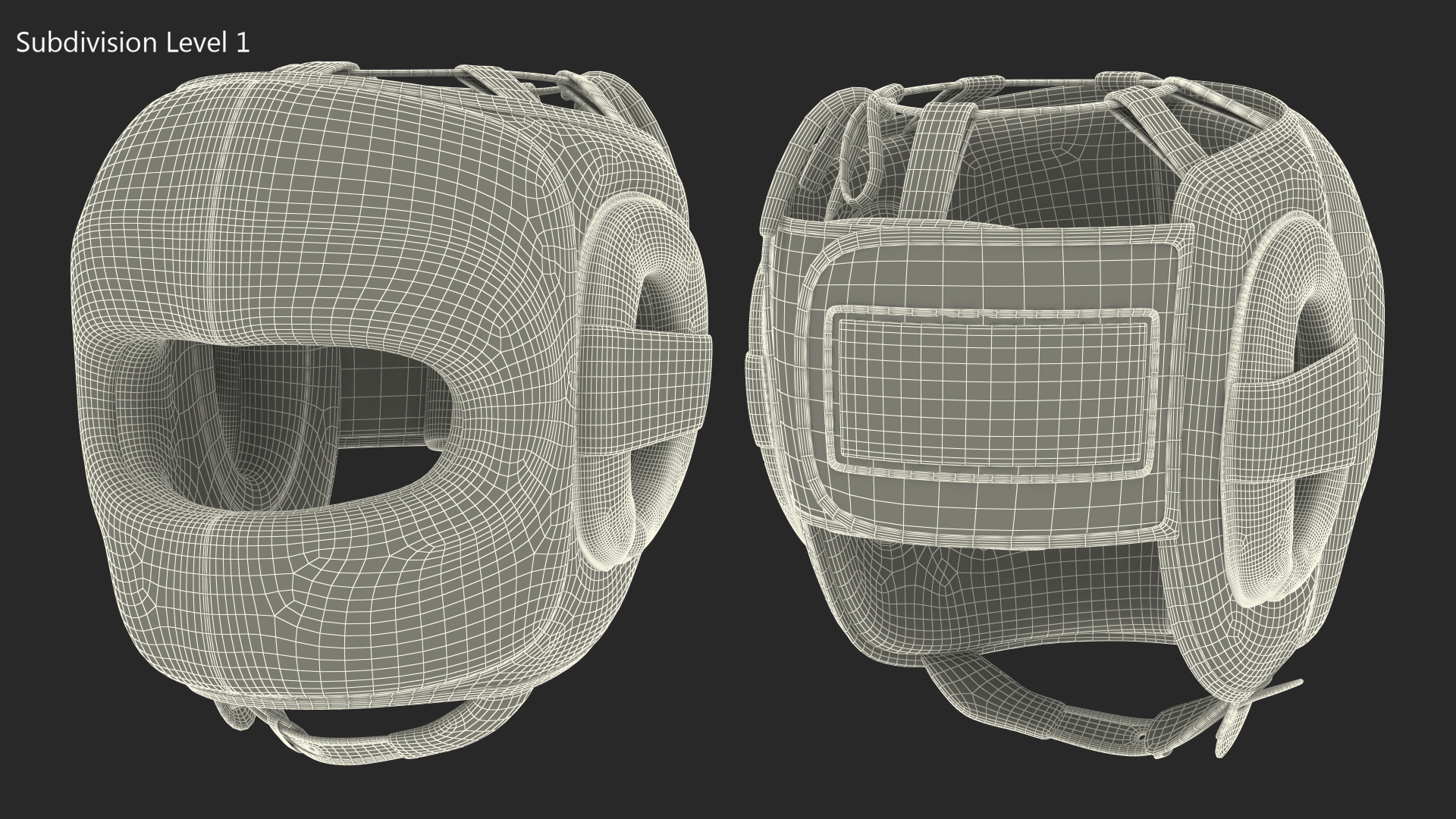 Face Protector Boxing Helmet Closed Type for Sparring Black 3D model