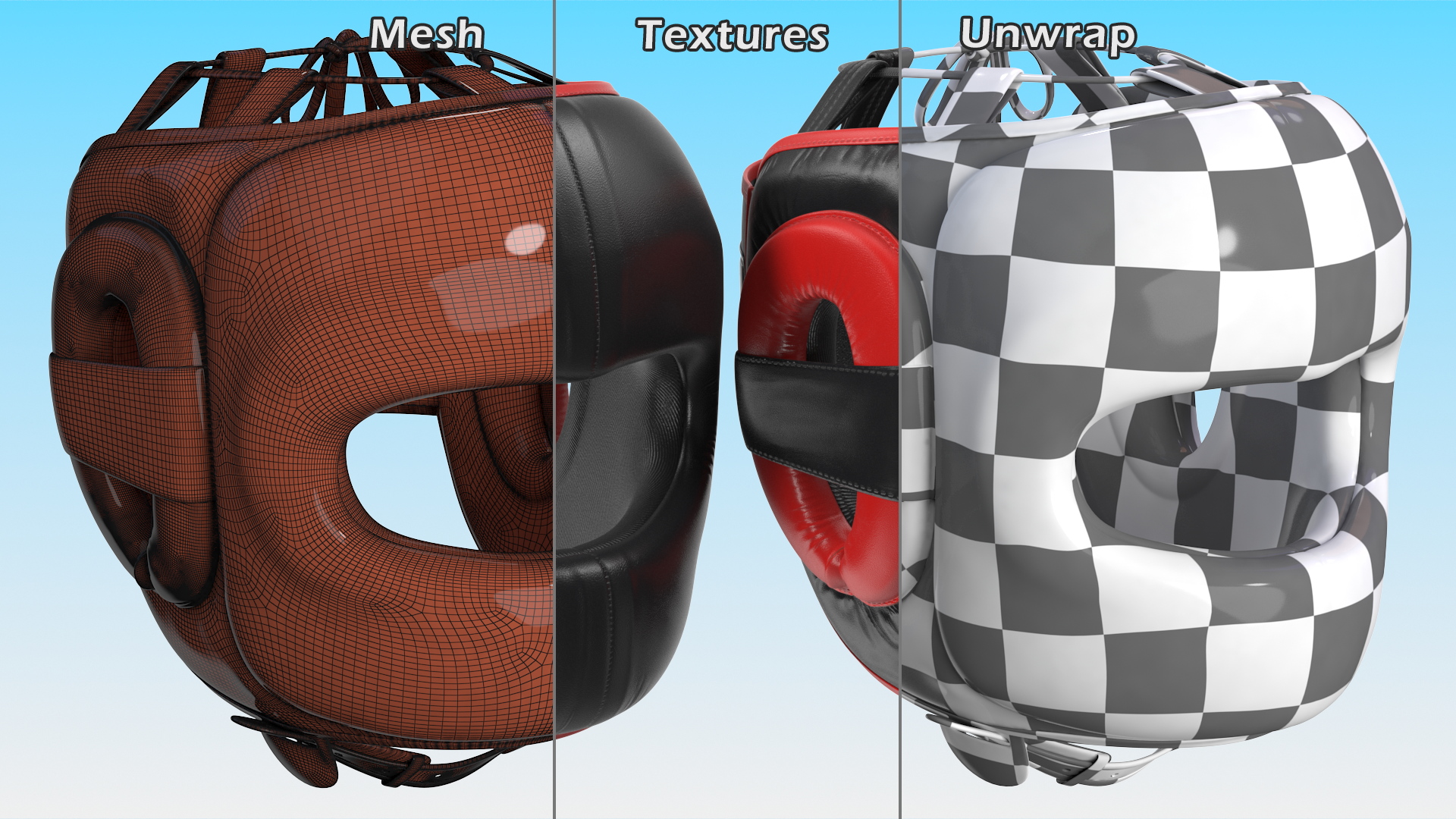 Face Protector Boxing Helmet Closed Type for Sparring Black 3D model