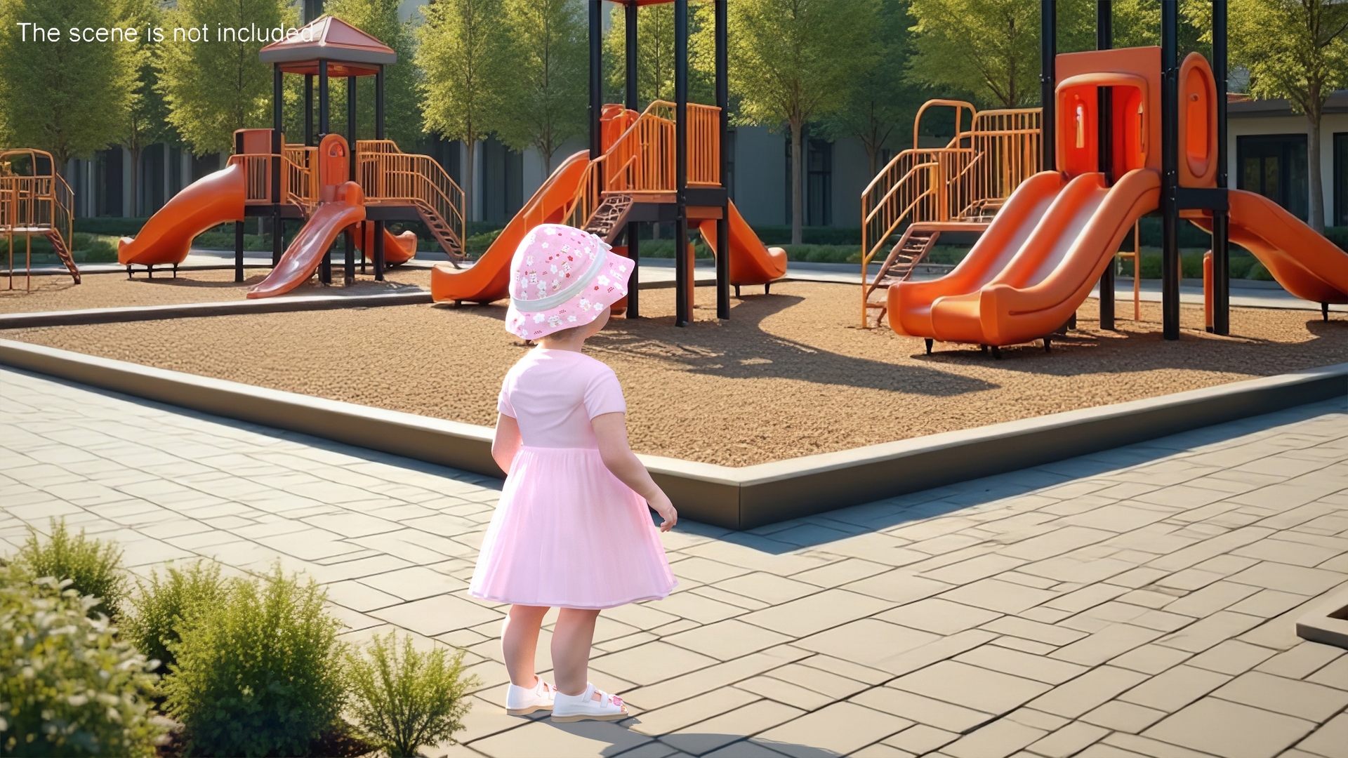 Toddler Girl Everyday Summer Dress Standing Fur 3D