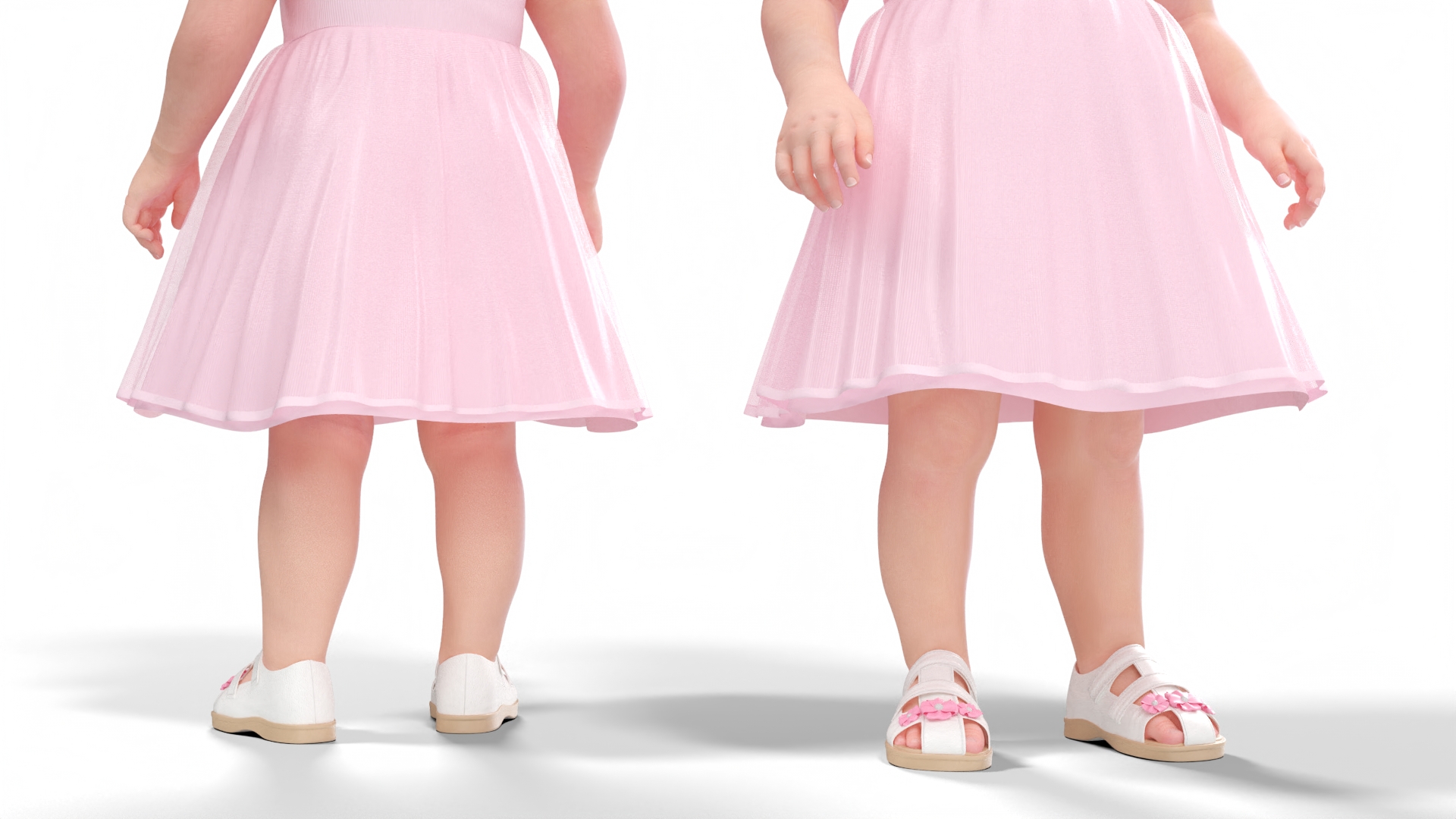 Toddler Girl Everyday Summer Dress Standing Fur 3D