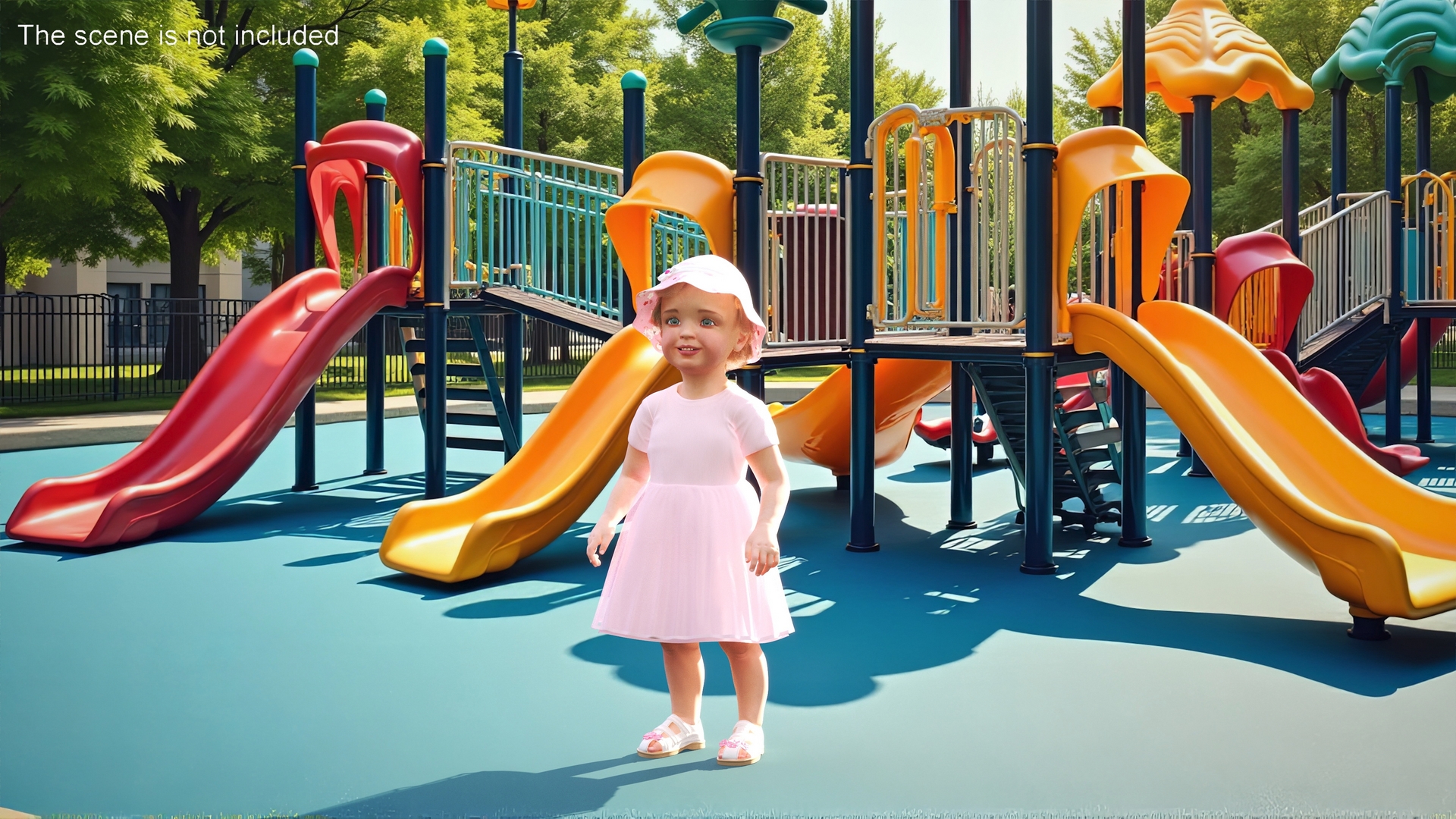Toddler Girl Everyday Summer Dress Standing Fur 3D
