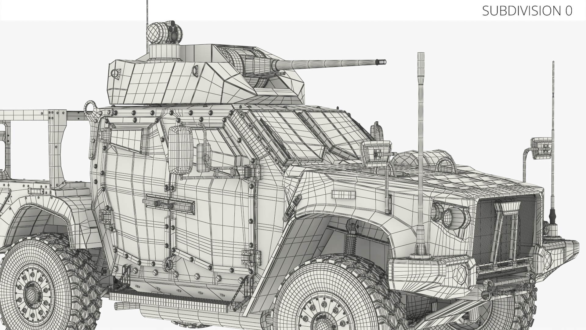 Combat Patrol Truck with Autocannon Turret Rigged - view 11