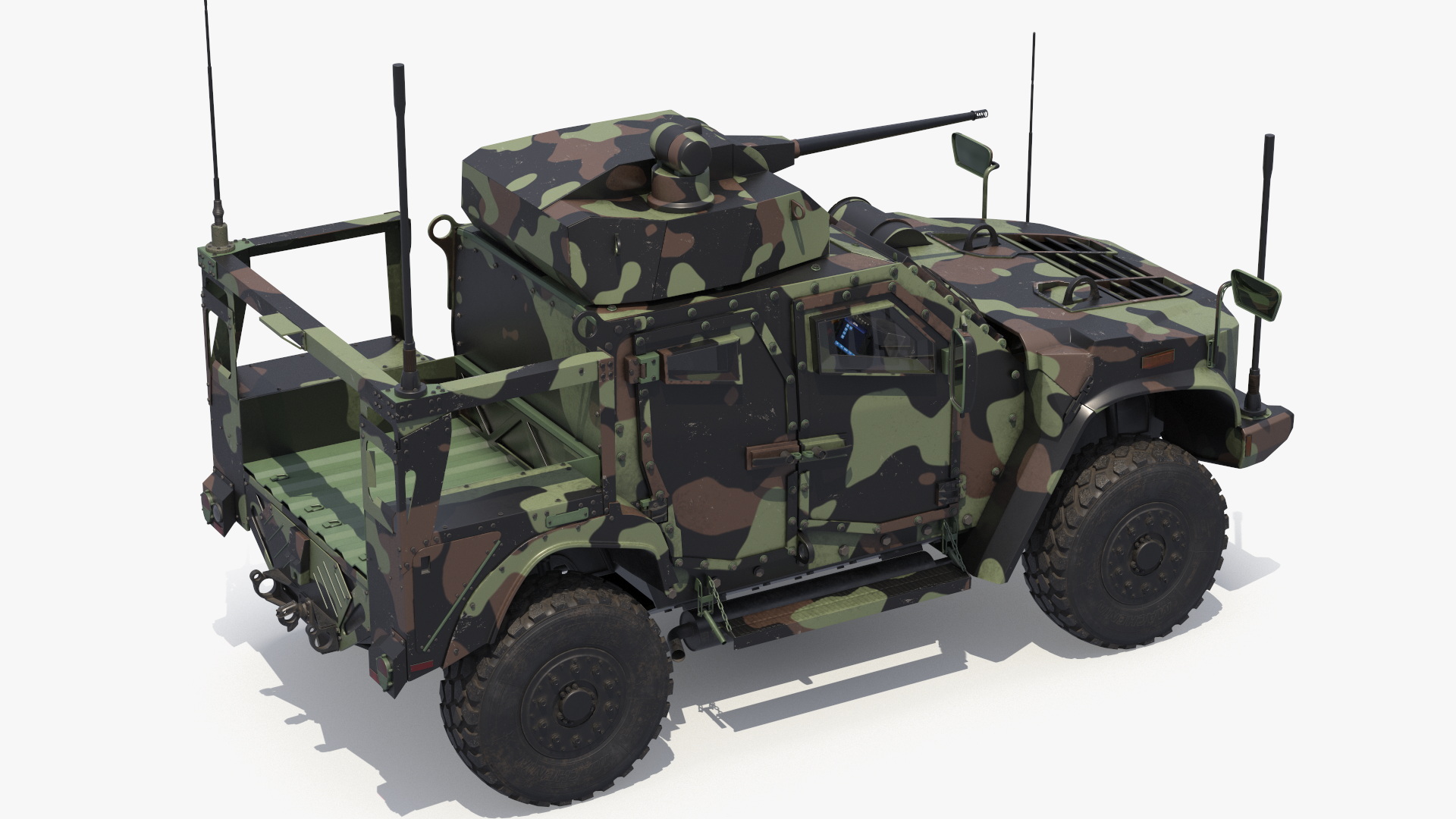 Combat Patrol Truck with Autocannon Turret Rigged - view 4