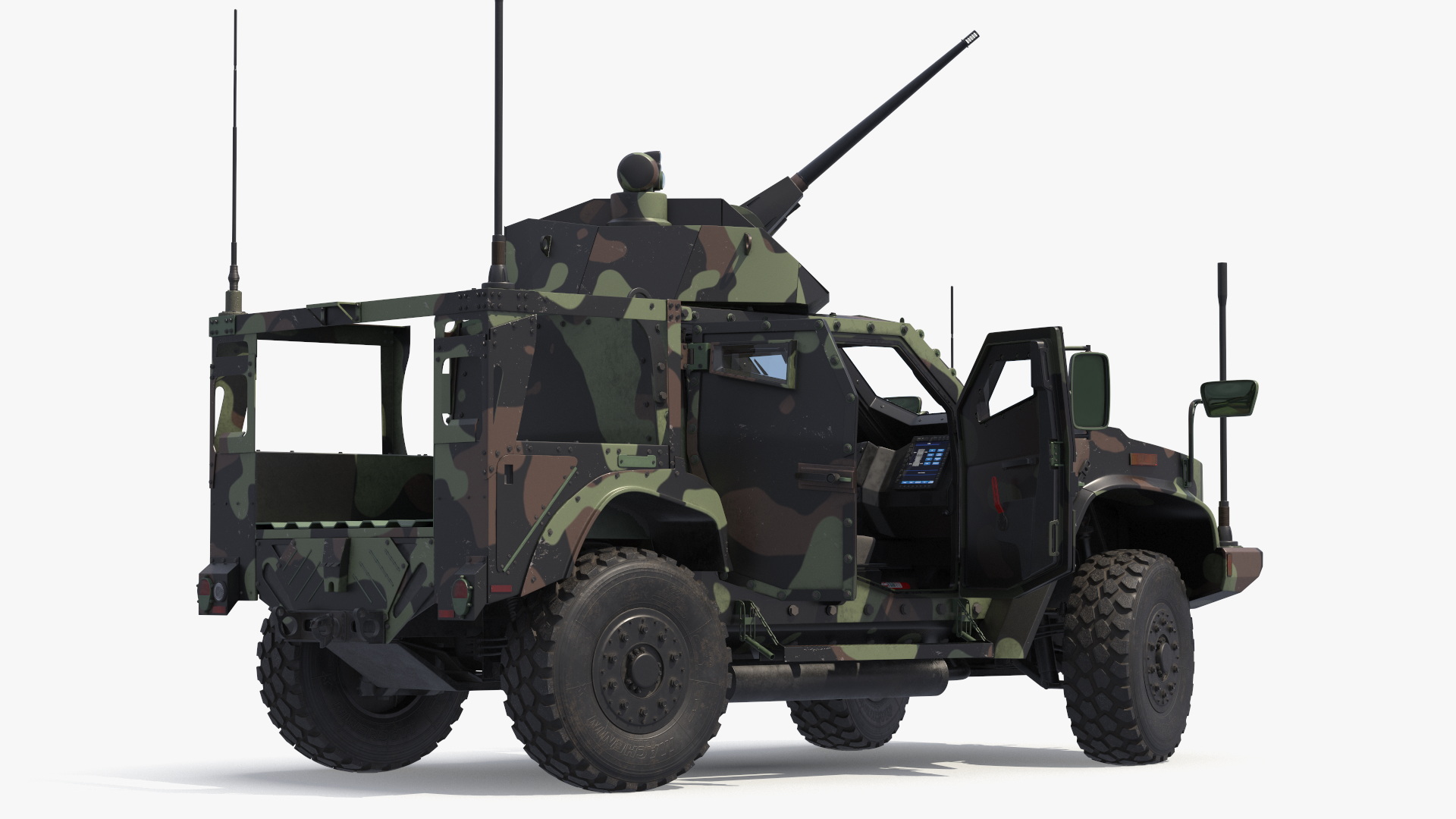 Combat Patrol Truck with Autocannon Turret Rigged - view 3