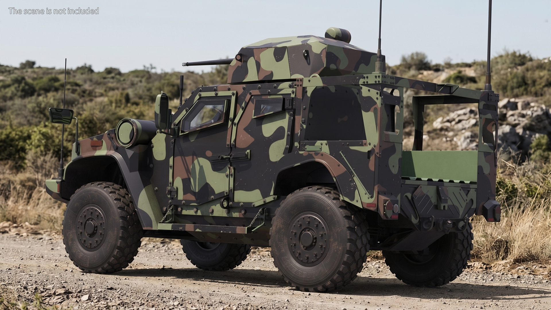 Combat Patrol Truck with Autocannon Turret Rigged - view 2