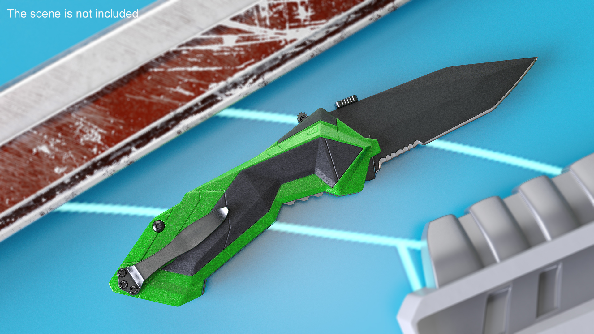 Fantastic Collapsible Knife Black Green 3D model