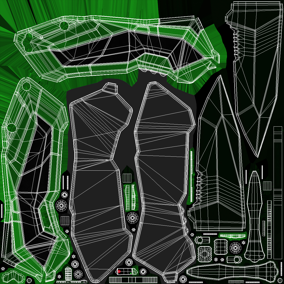 Fantastic Collapsible Knife Black Green 3D model