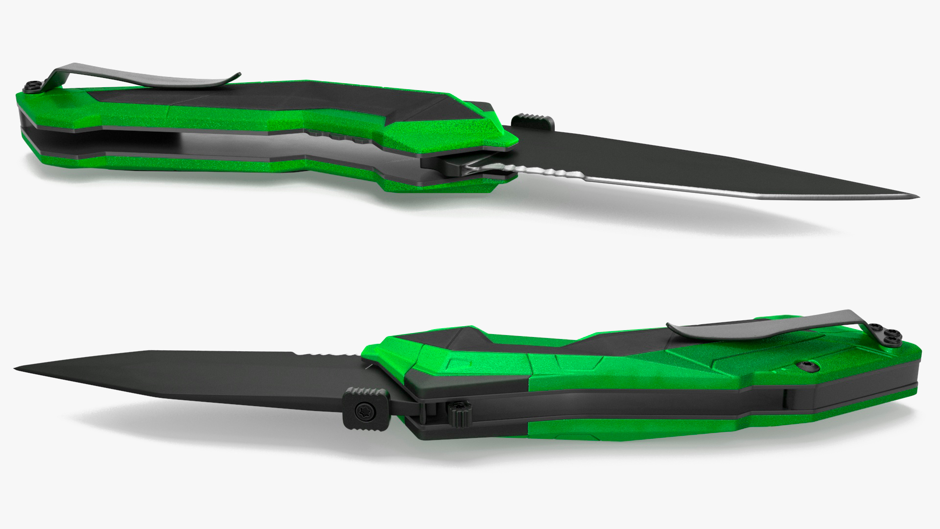 Fantastic Collapsible Knife Black Green 3D model