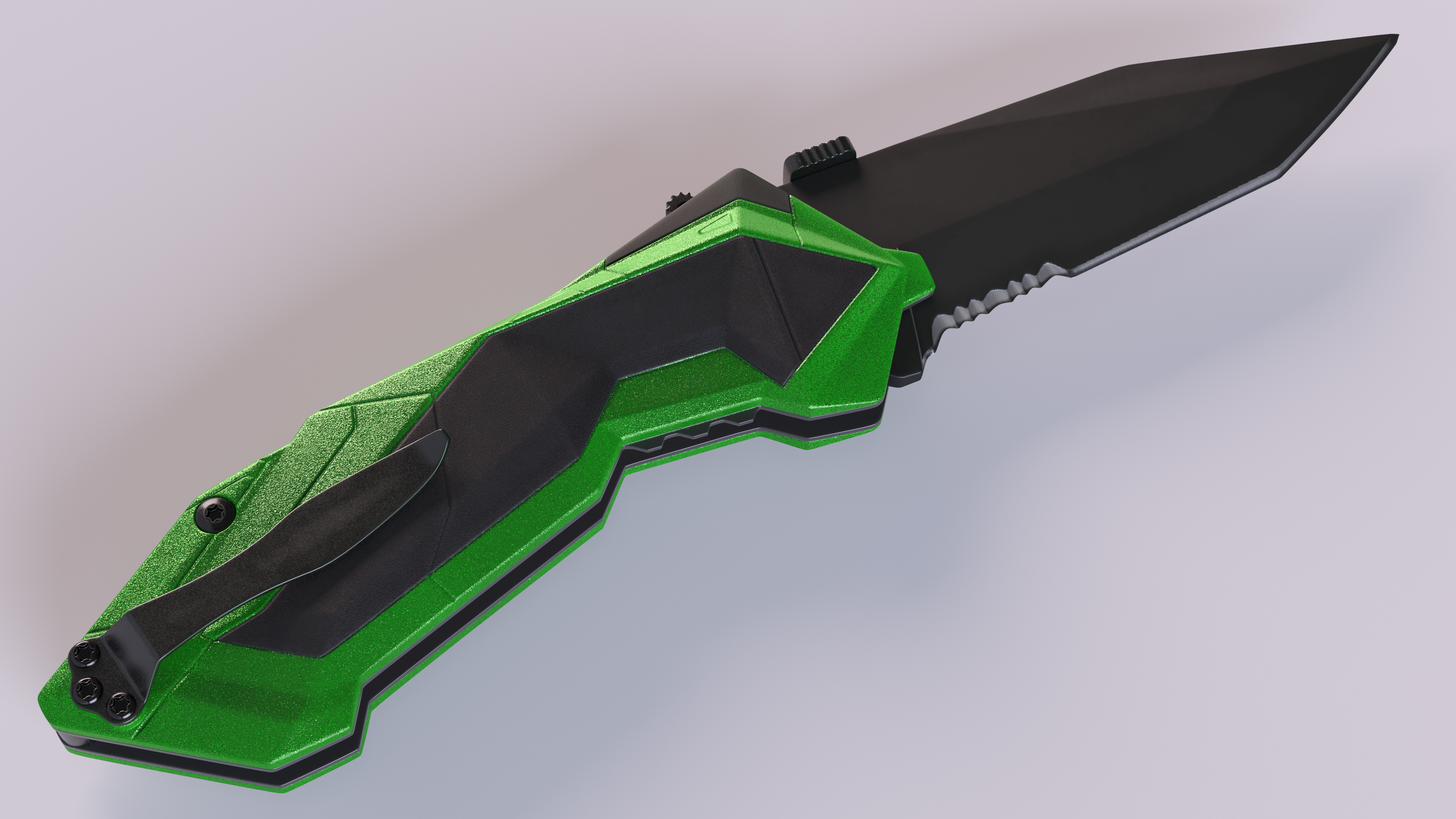 Fantastic Collapsible Knife Black Green 3D model