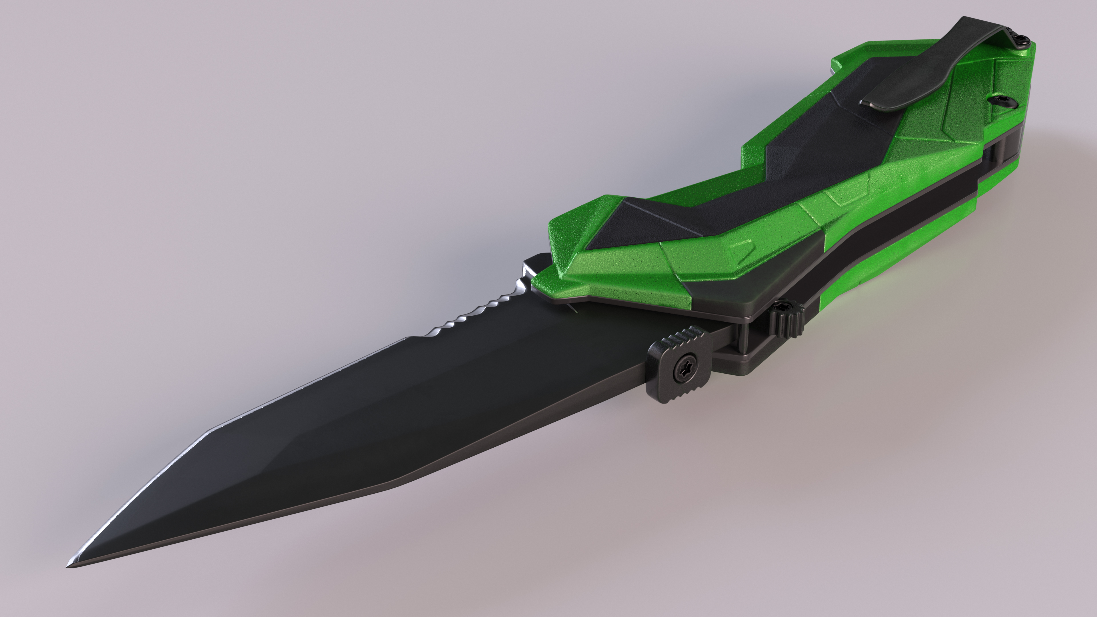 Fantastic Collapsible Knife Black Green 3D model