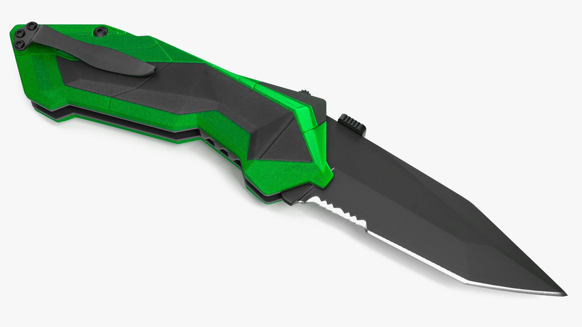 Fantastic Collapsible Knife Black Green 3D model
