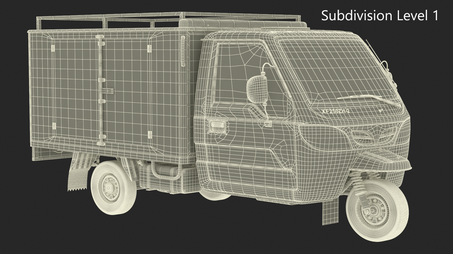 3D model Delivery Trike with Close Body Blue