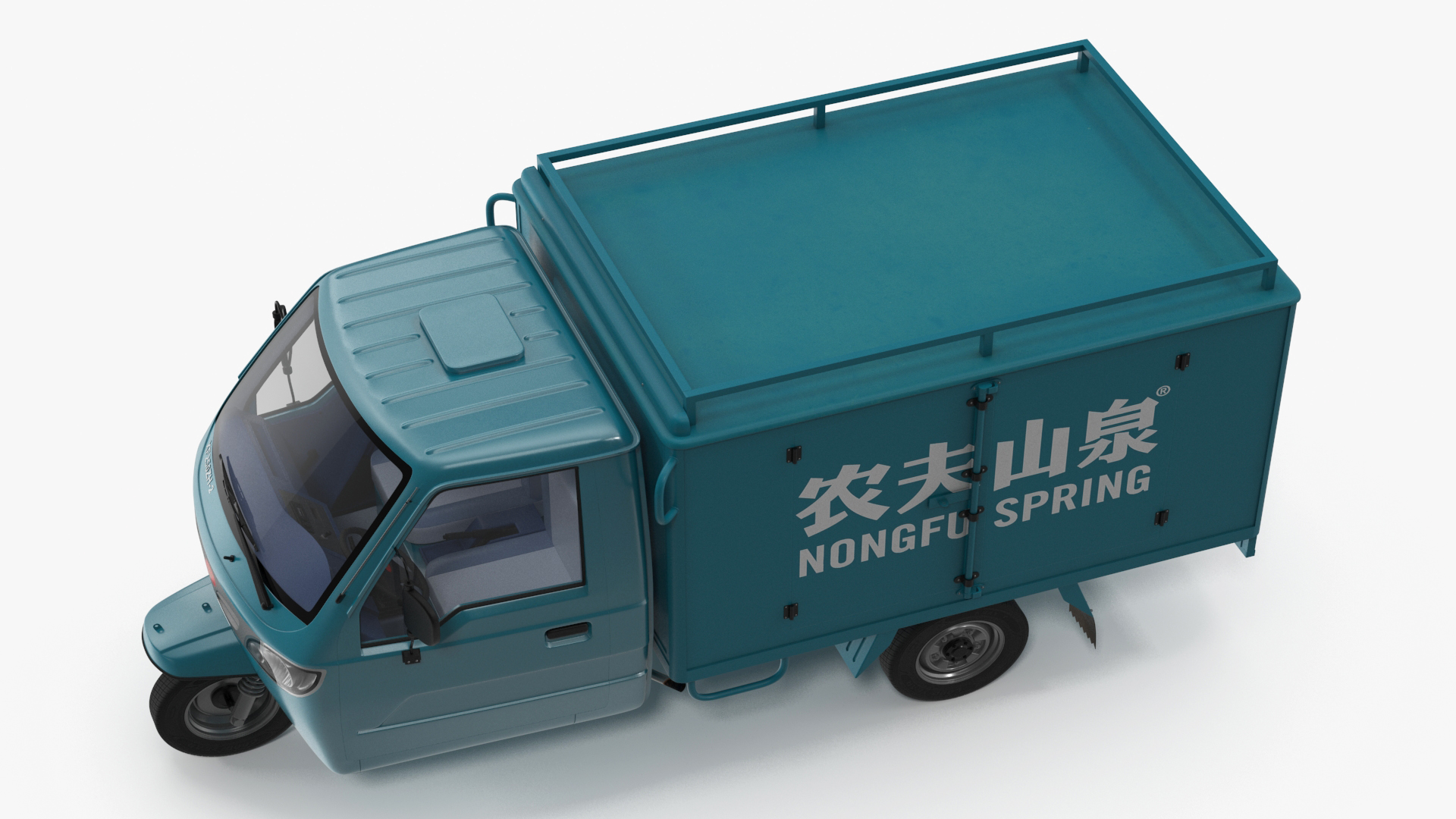 3D model Delivery Trike with Close Body Blue