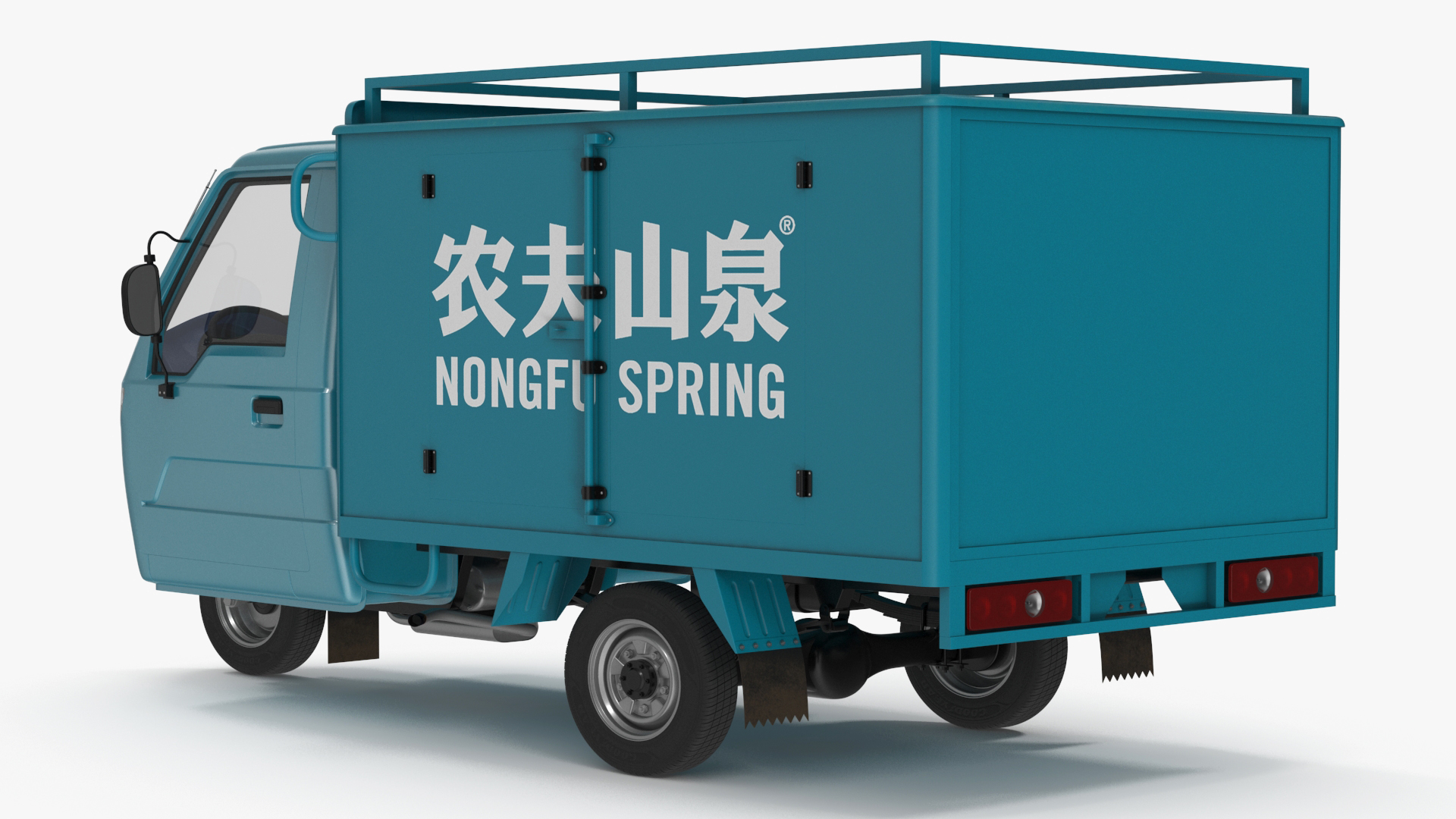 3D model Delivery Trike with Close Body Blue