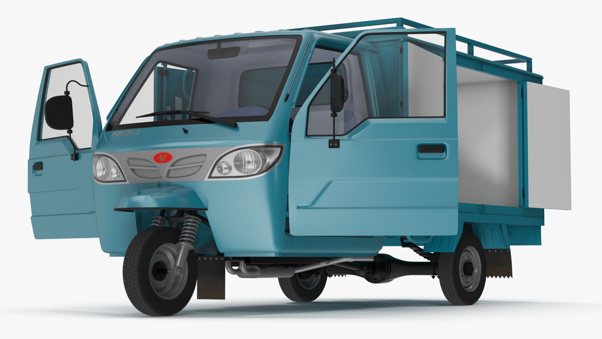 3D model Delivery Trike with Close Body Blue
