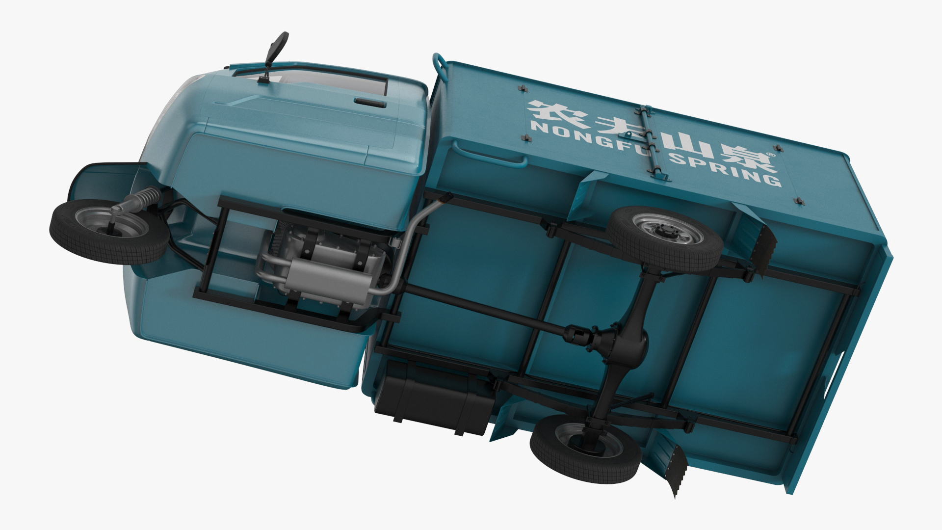 3D model Delivery Trike with Close Body Blue