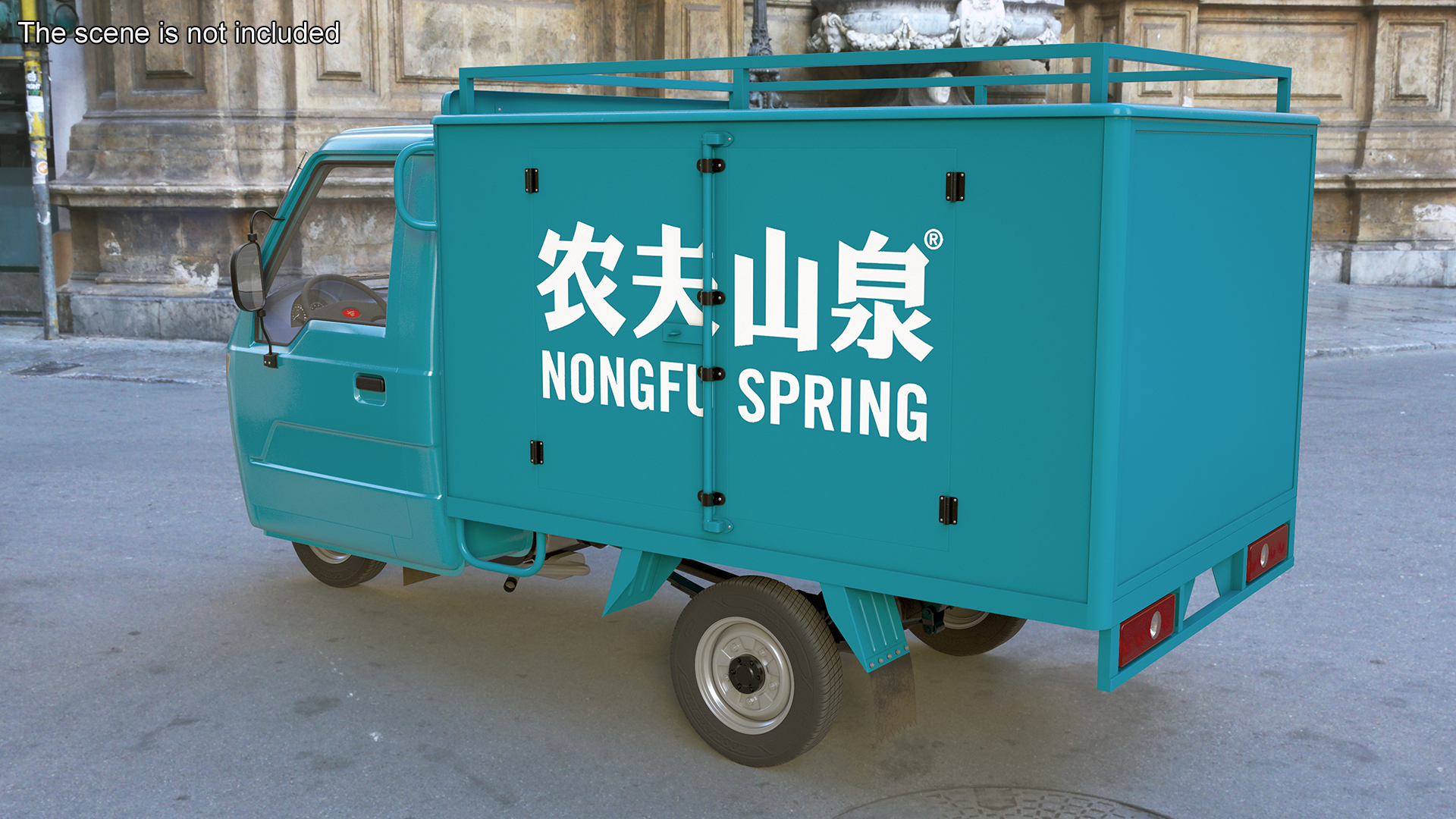 3D model Delivery Trike with Close Body Blue