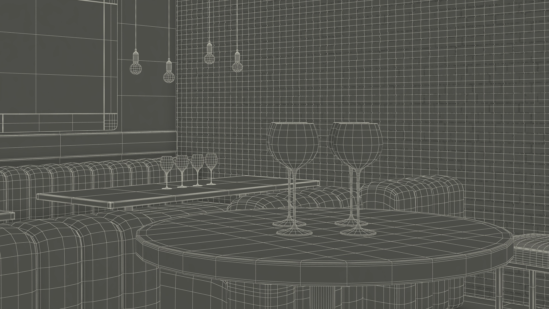 3D Modern Bar with Shelves model