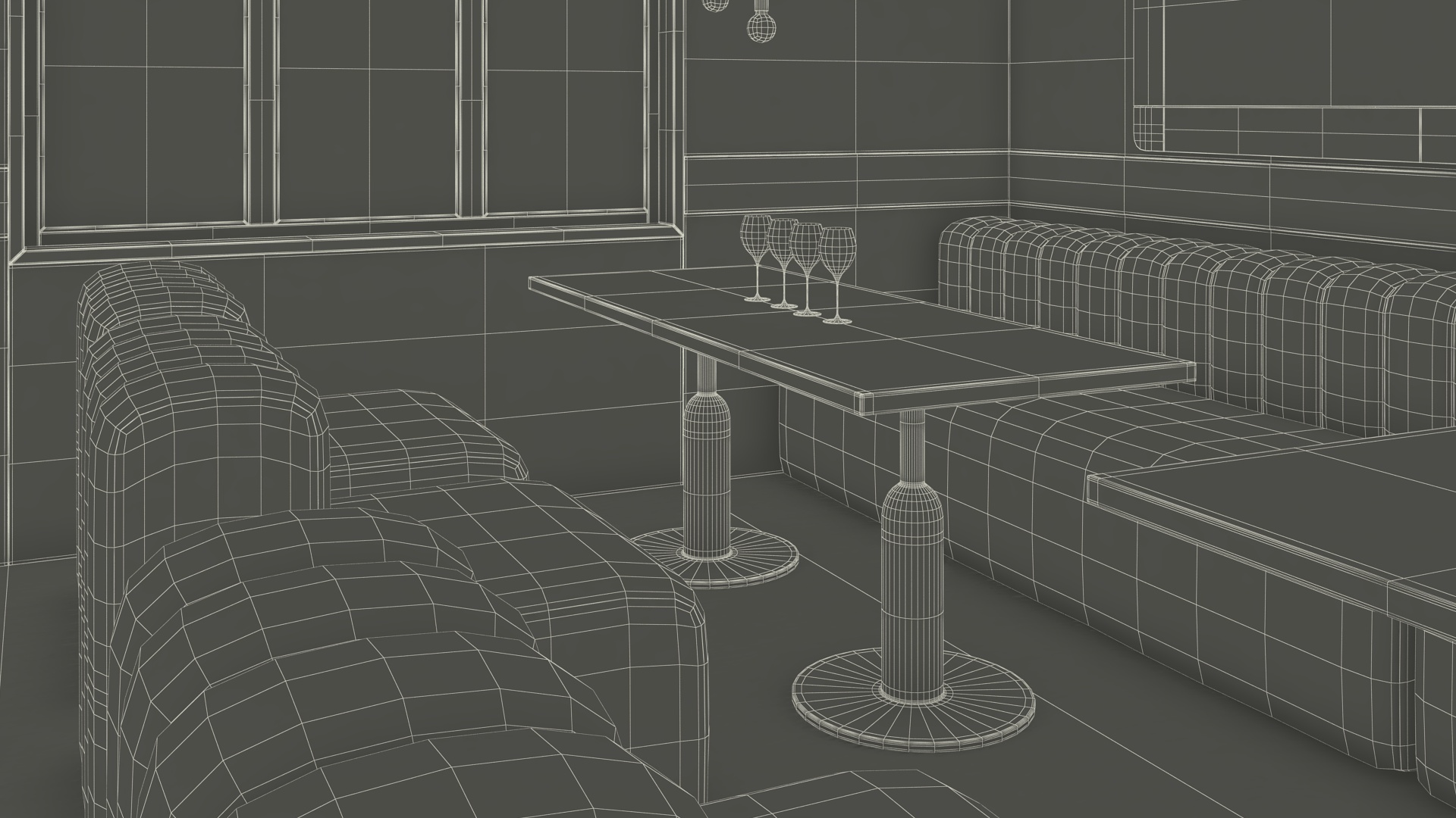 3D Modern Bar with Shelves model