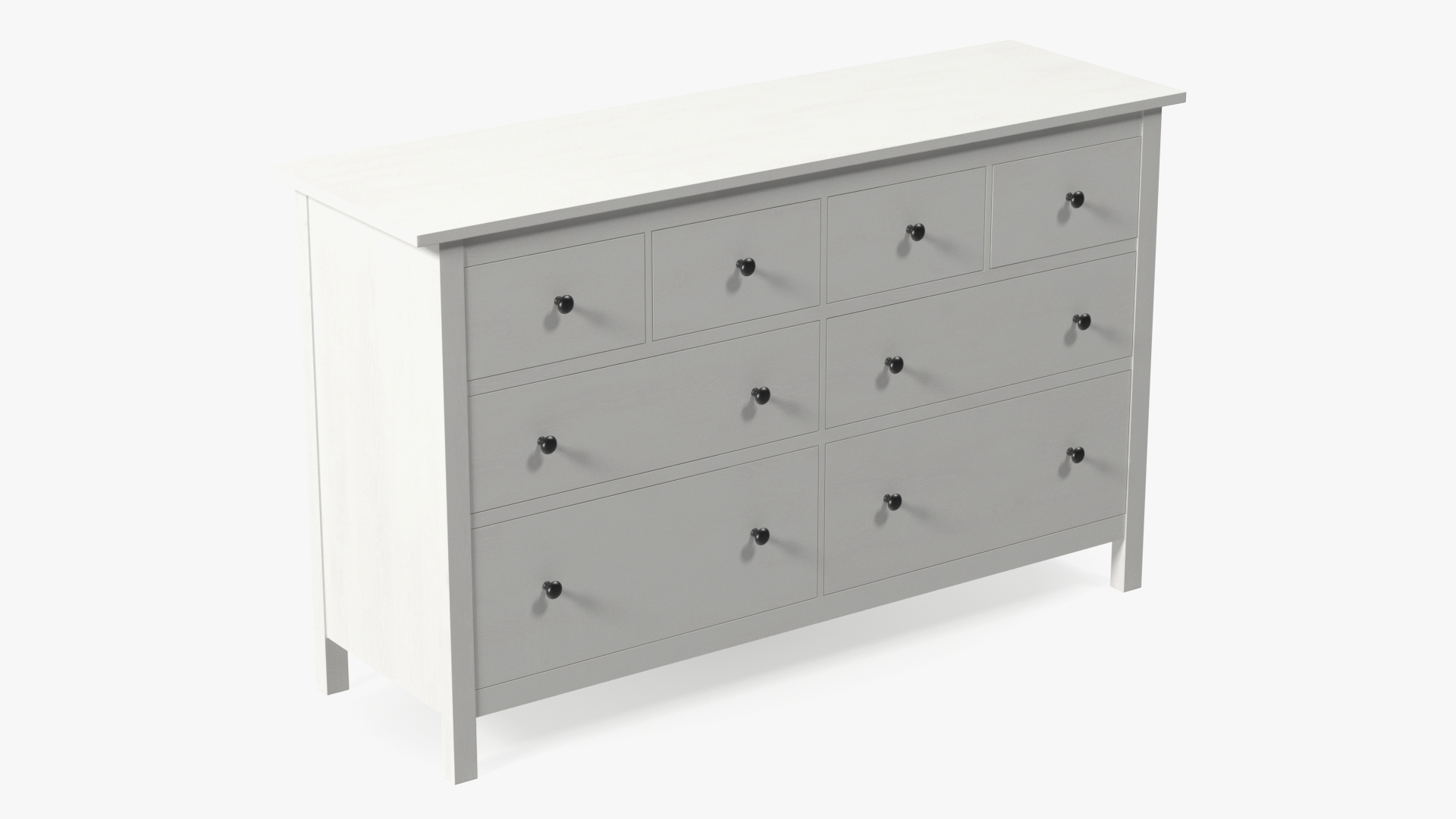 3D model Ikea Hemnes 8 Drawer Dresser White Stain