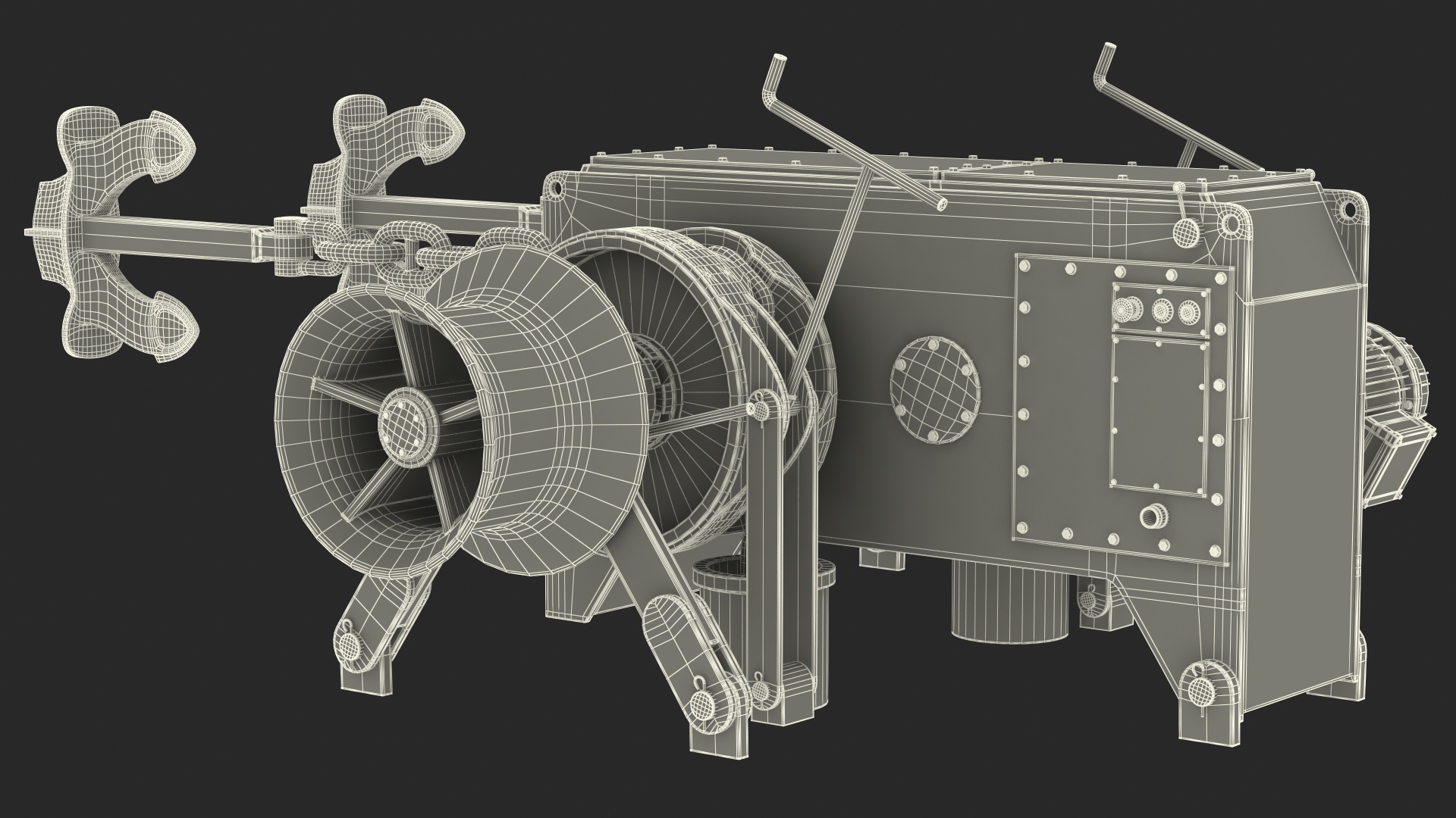 3D Rusty Marine Anchor Windlass model