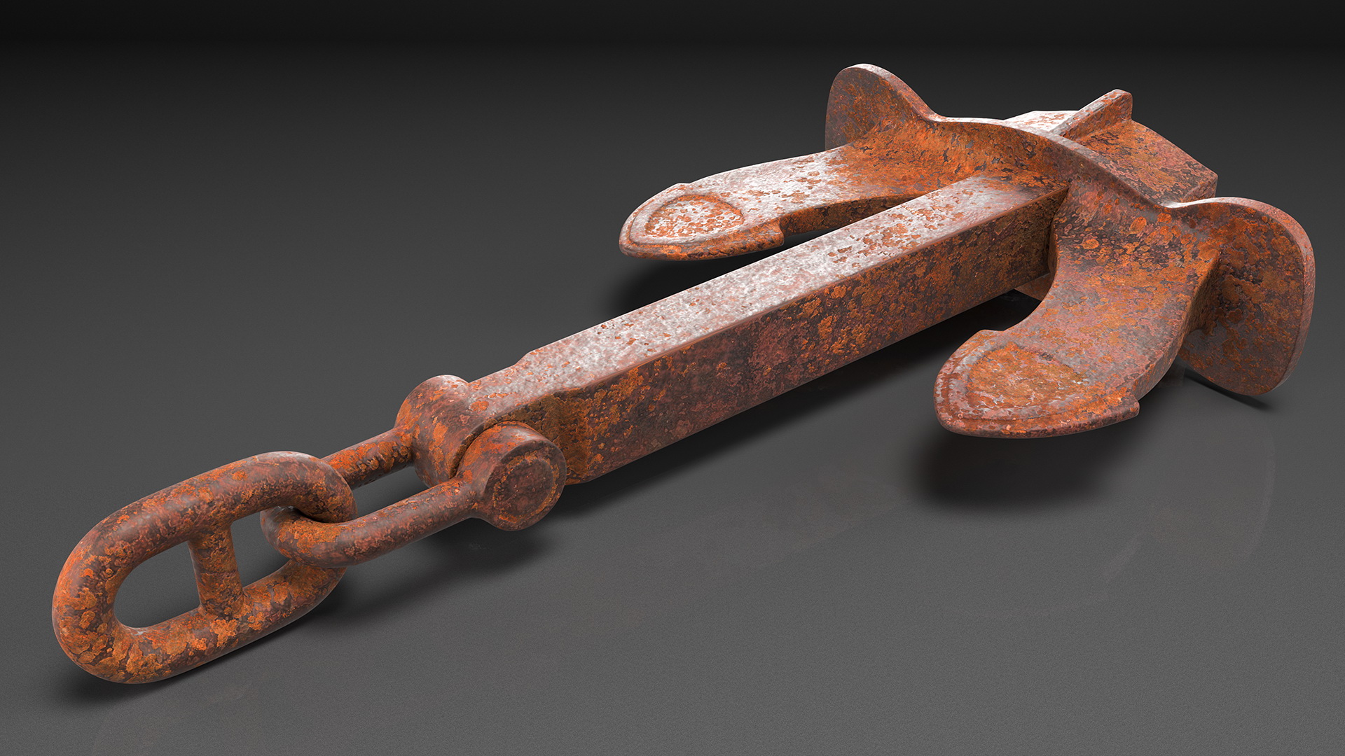 3D Rusty Marine Anchor Windlass model