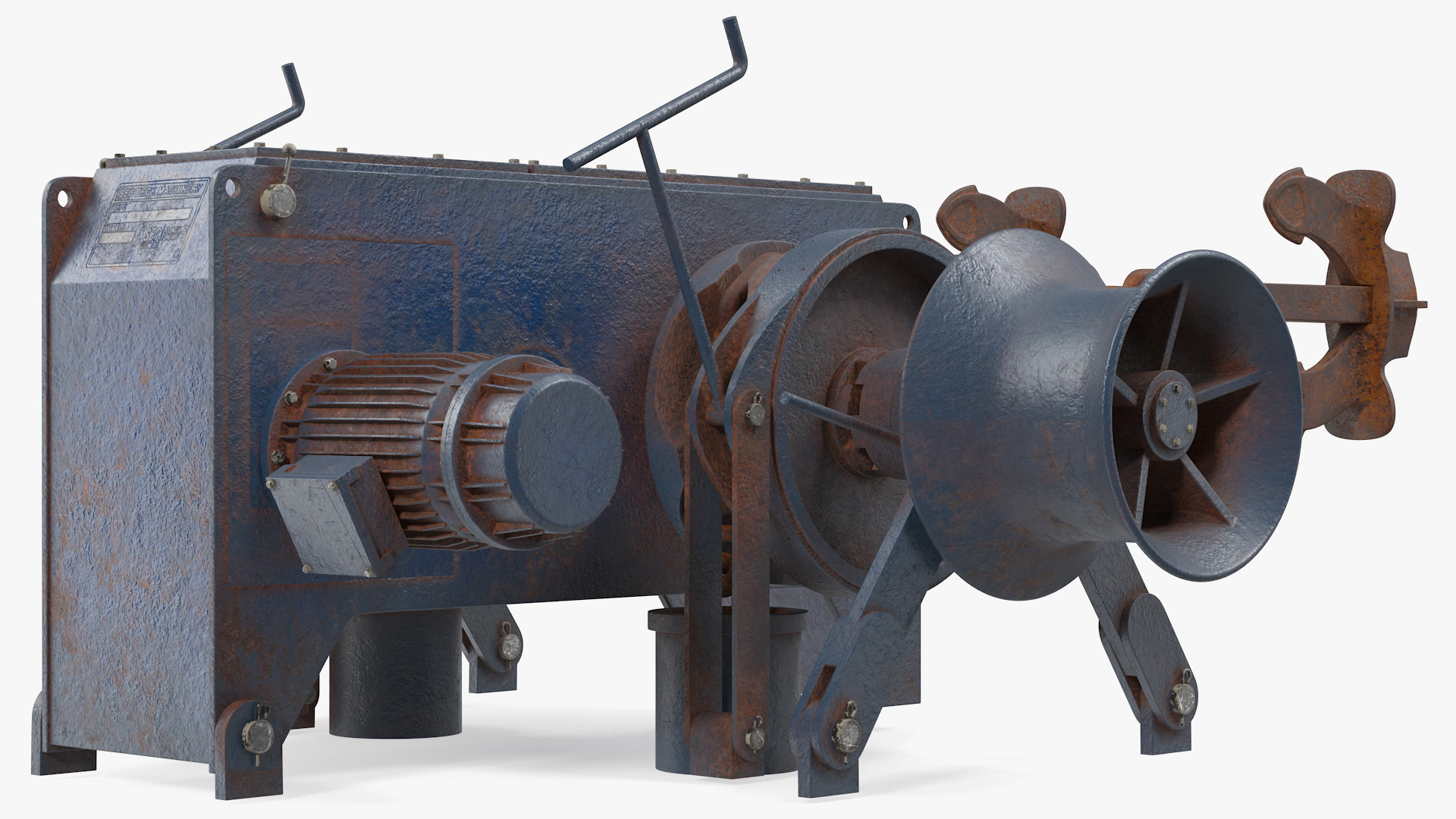 3D Rusty Marine Anchor Windlass model