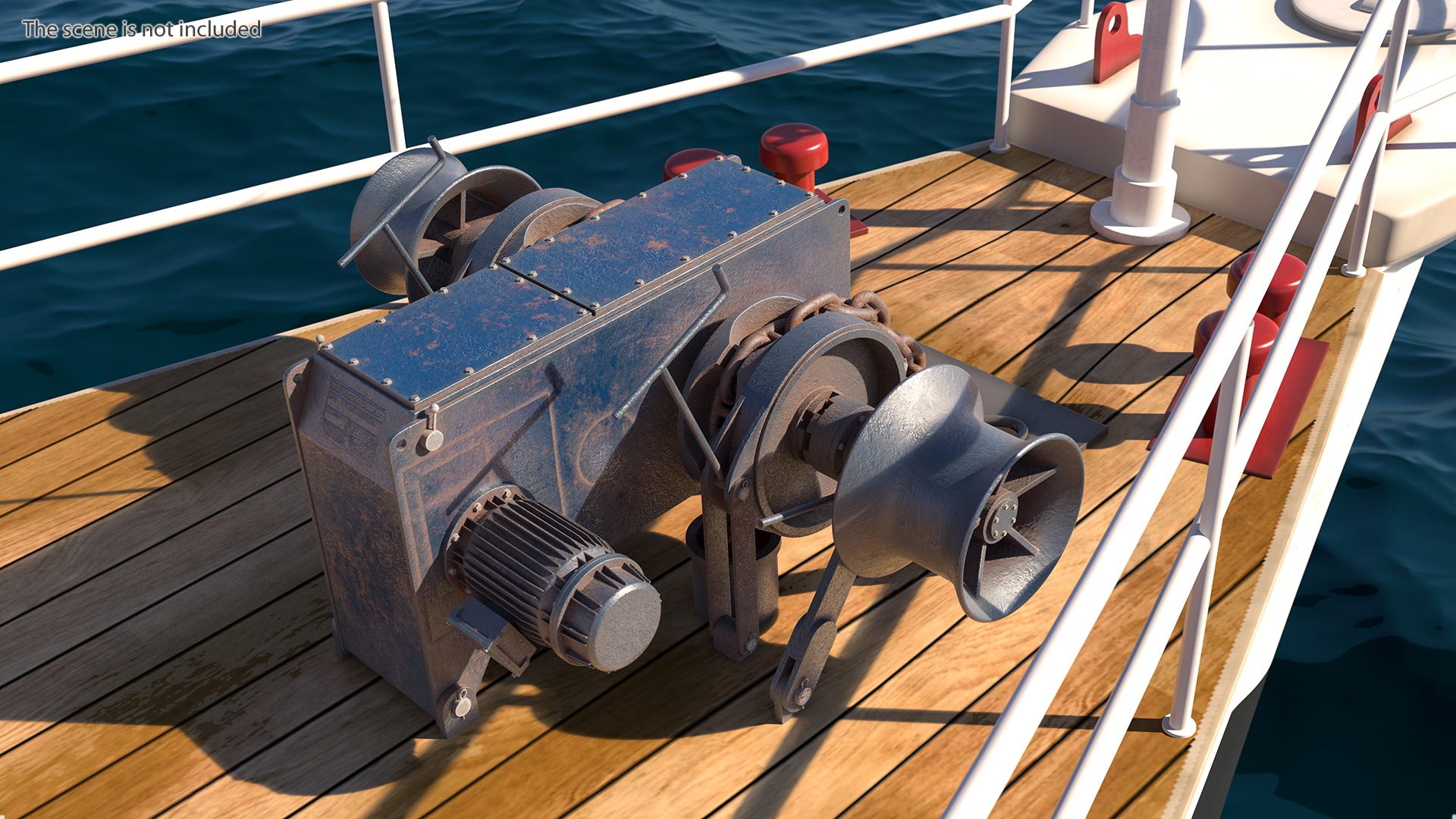3D Rusty Marine Anchor Windlass model