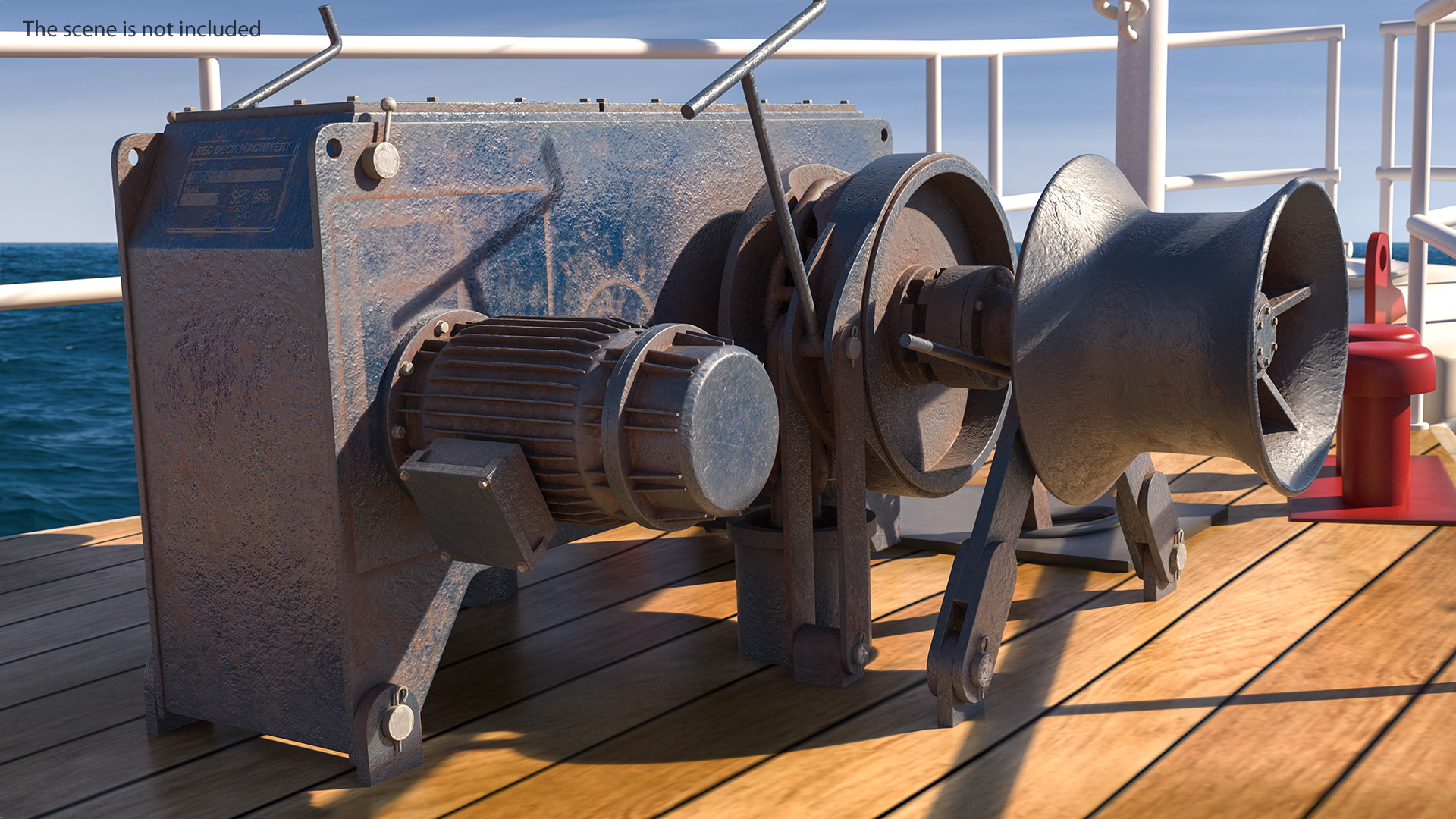3D Rusty Marine Anchor Windlass model