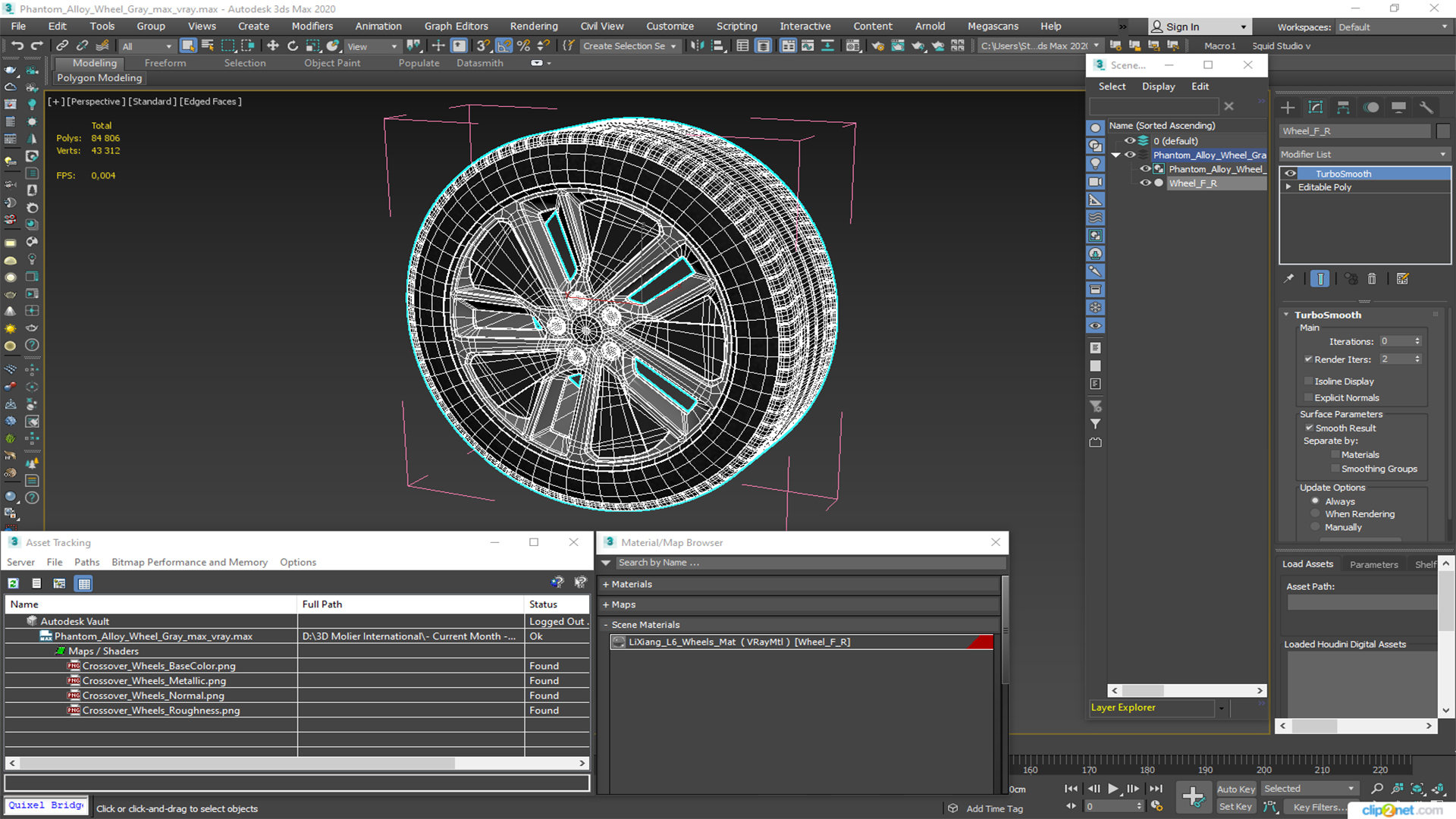Phantom Alloy Wheel Gray 3D model