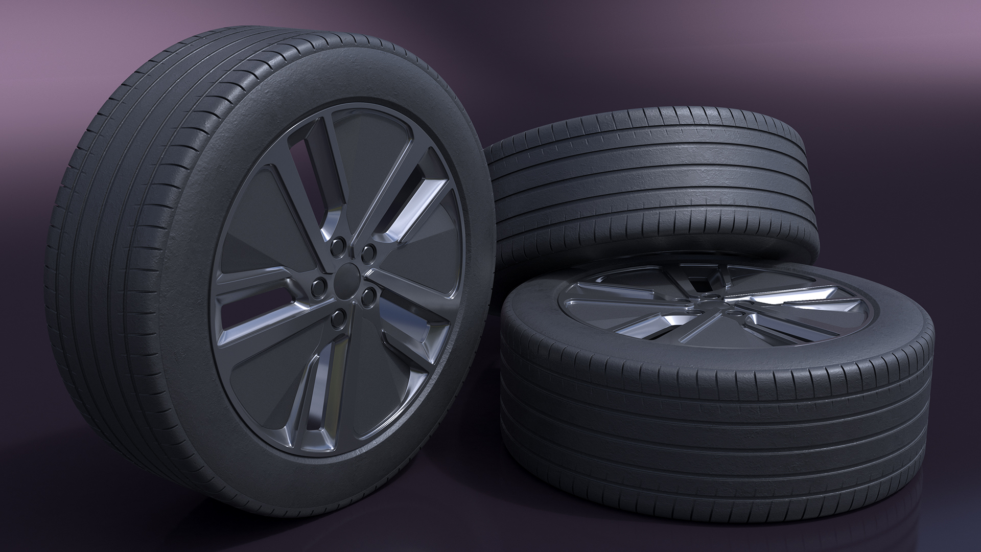 Phantom Alloy Wheel Gray 3D model