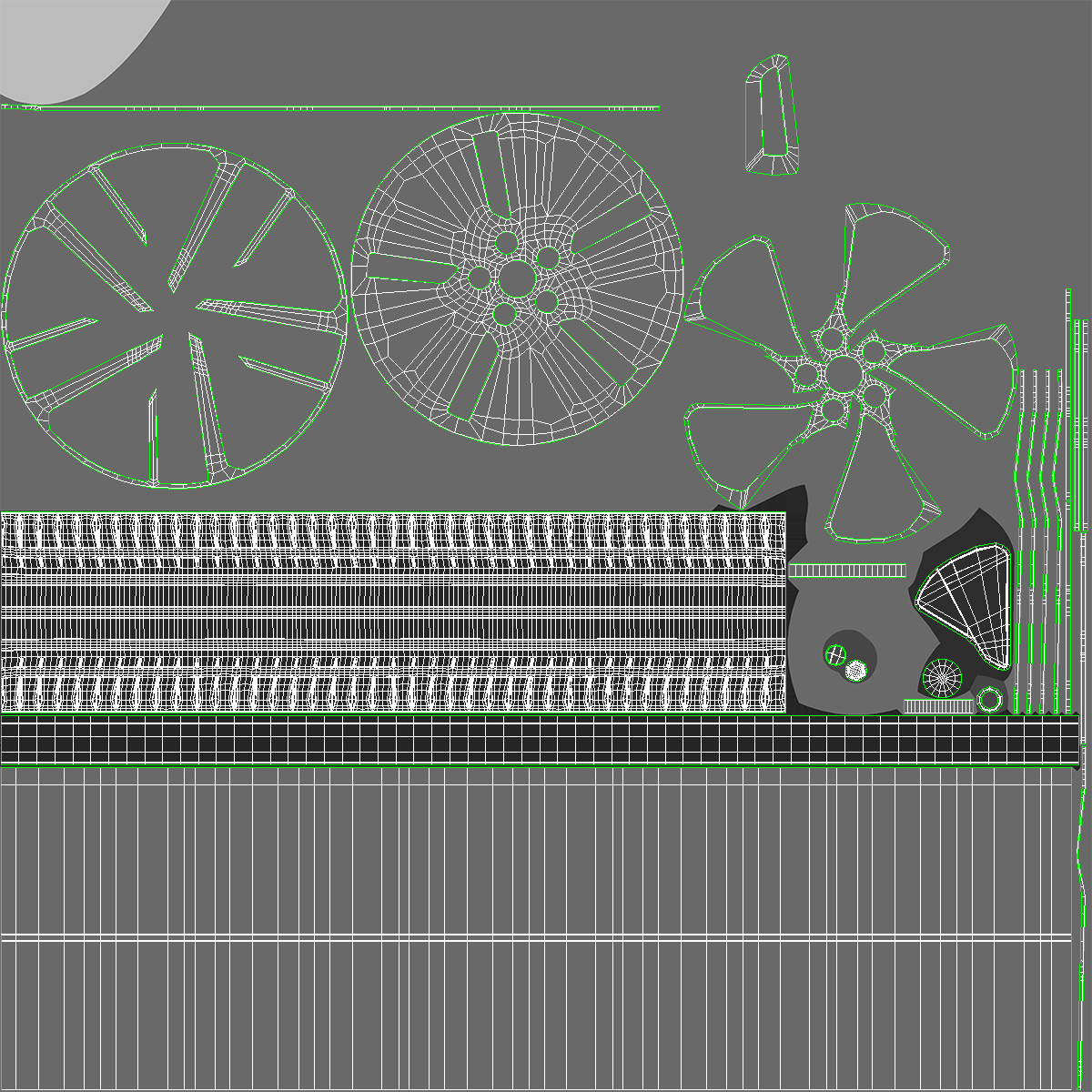 Phantom Alloy Wheel Gray 3D model