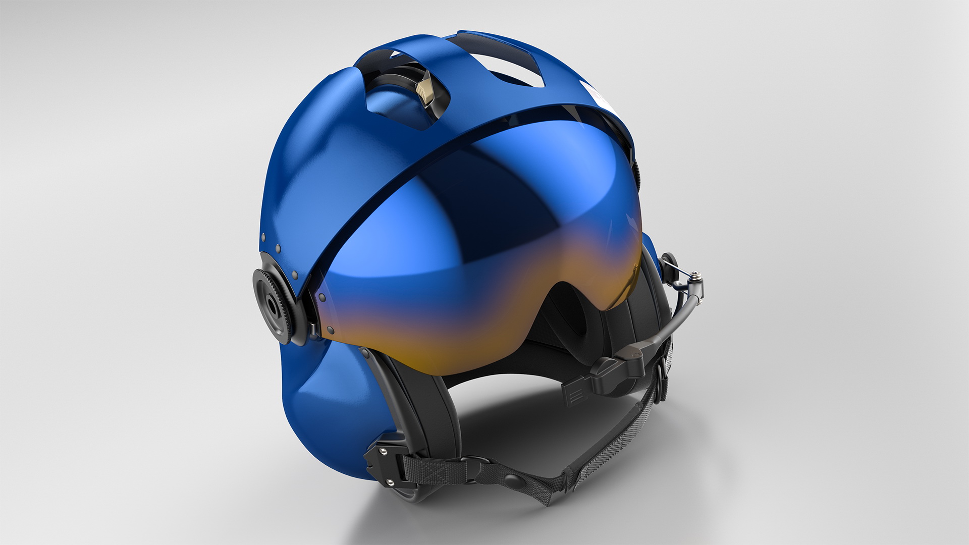 3D Evolution 252 Helicopter Helmet with Visor Cover model