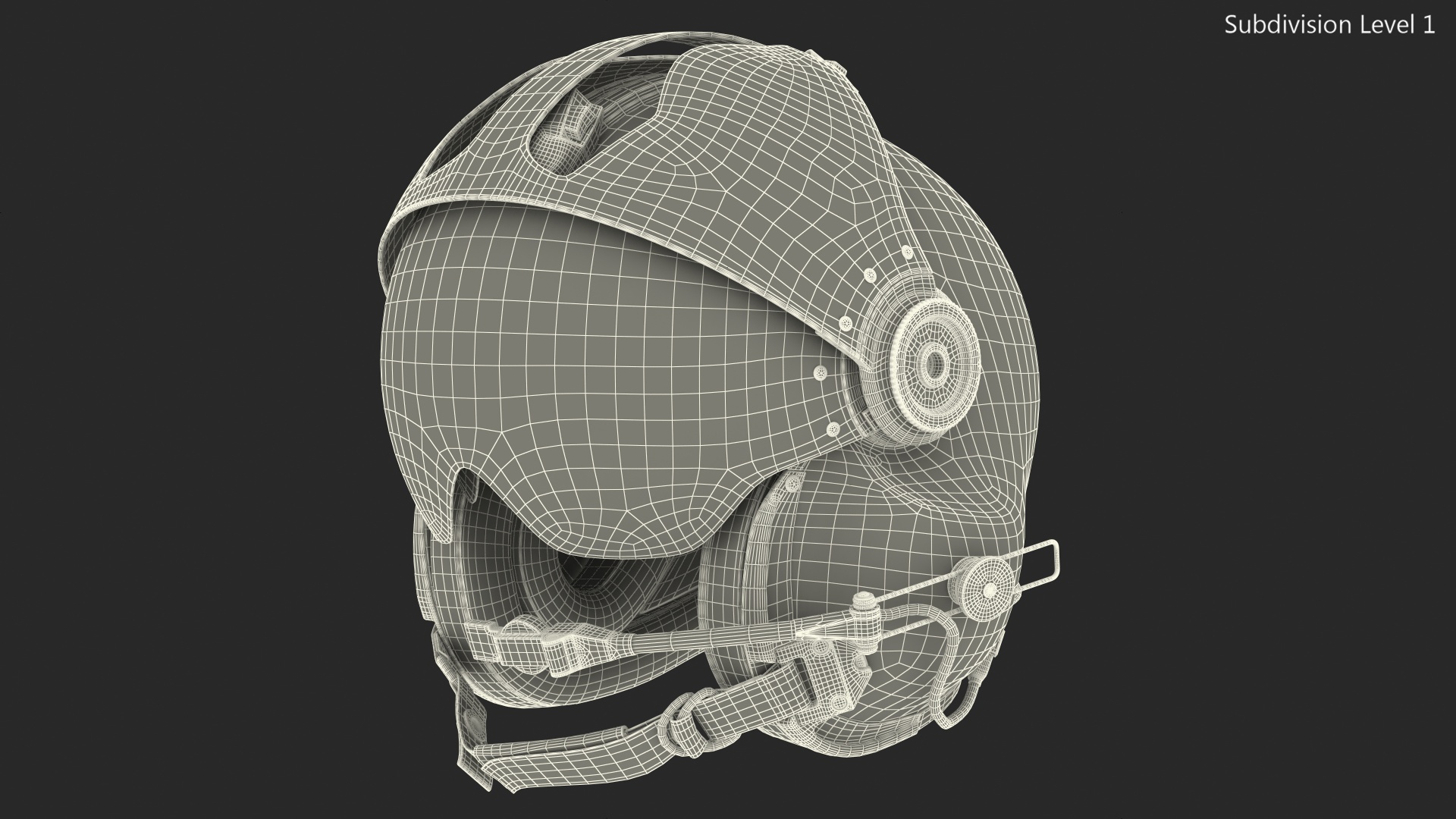 3D Evolution 252 Helicopter Helmet with Visor Cover model