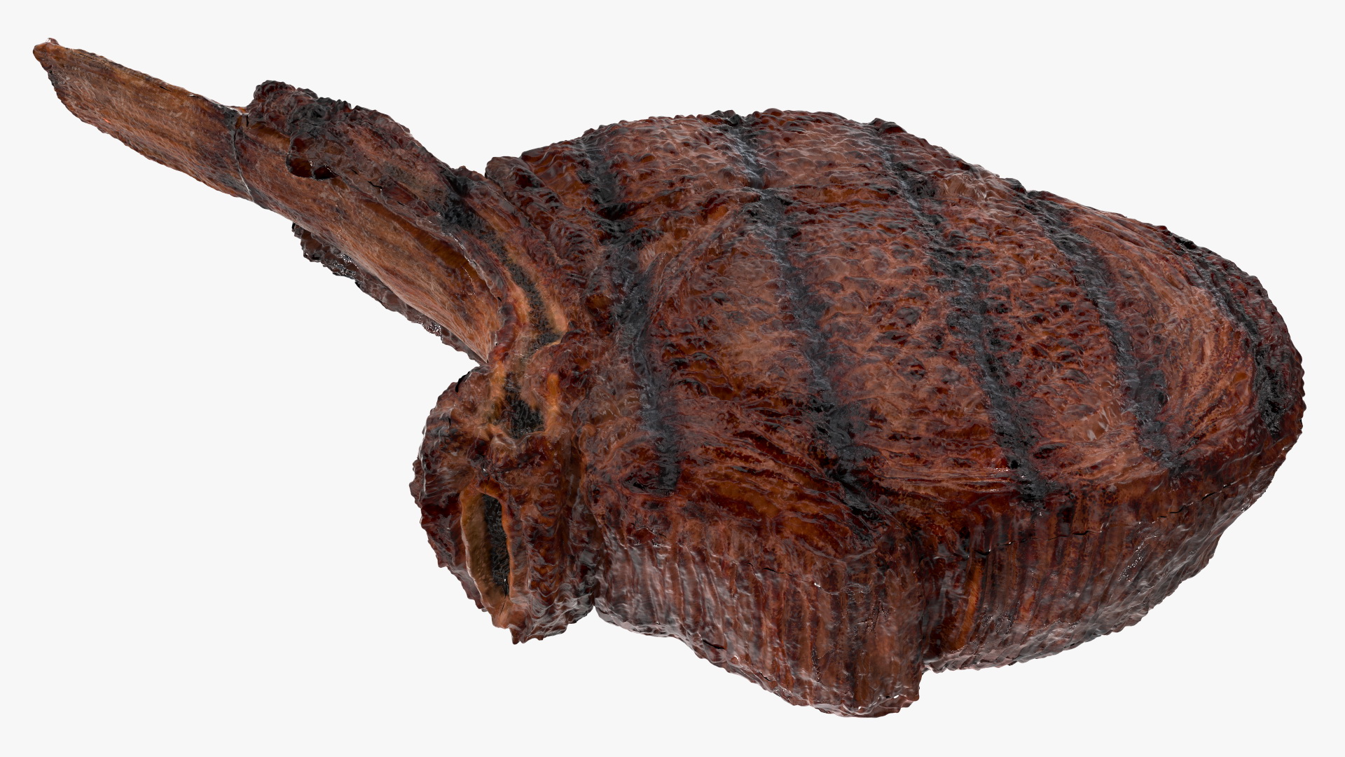3D Charcoal Grill with BBQ Tomahawk Steak model