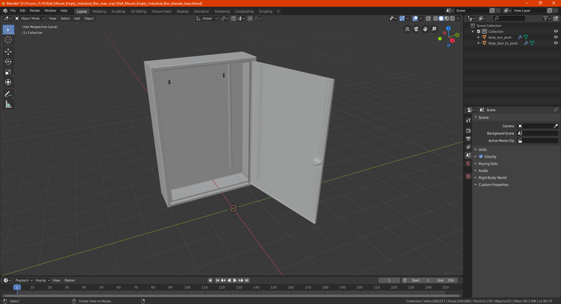 3D Wall Mount Empty Industrial Box