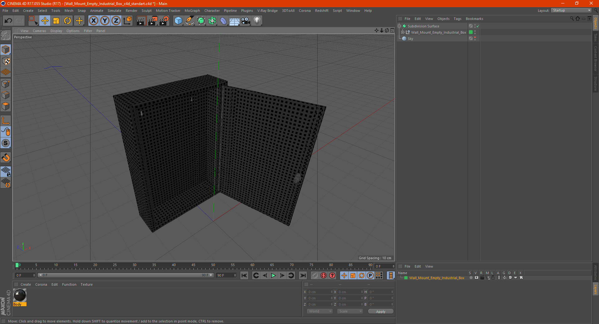 3D Wall Mount Empty Industrial Box