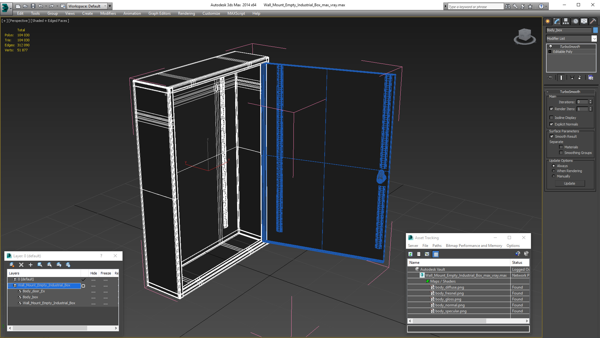 3D Wall Mount Empty Industrial Box