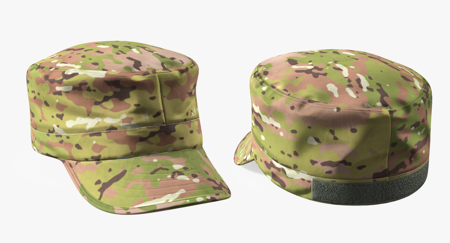 3D model US Army African American Soldier Camo Saluting Fur