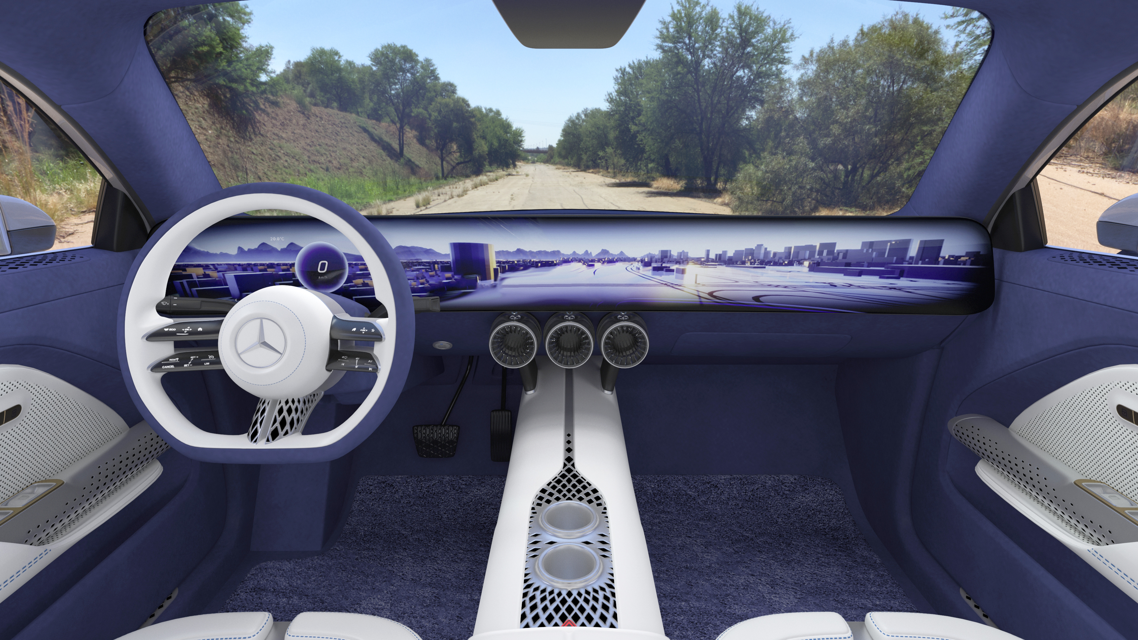 3D Electric Sedan Mercedes Benz VISION EQXX Lights OFF