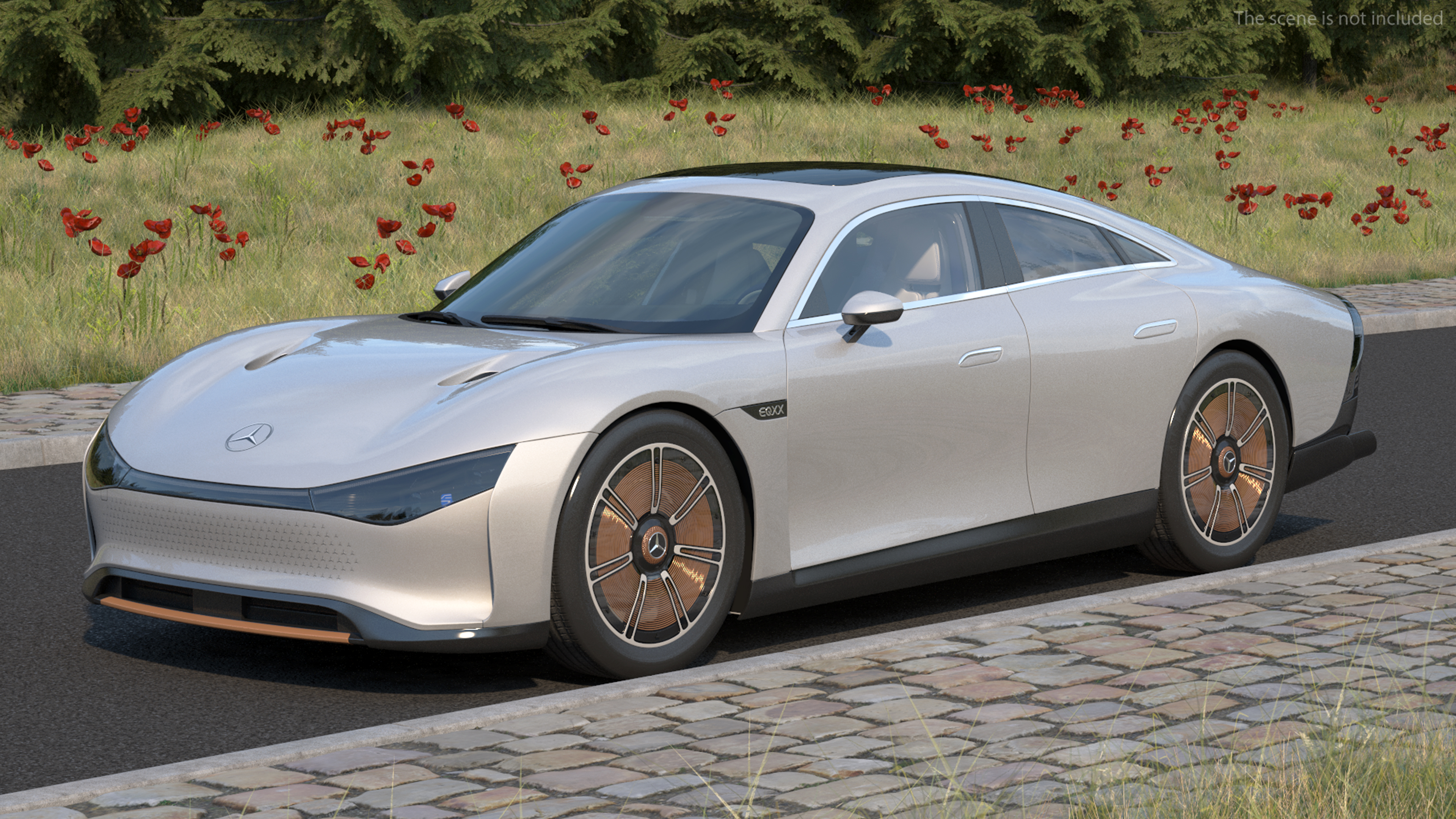 3D Electric Sedan Mercedes Benz VISION EQXX Lights OFF