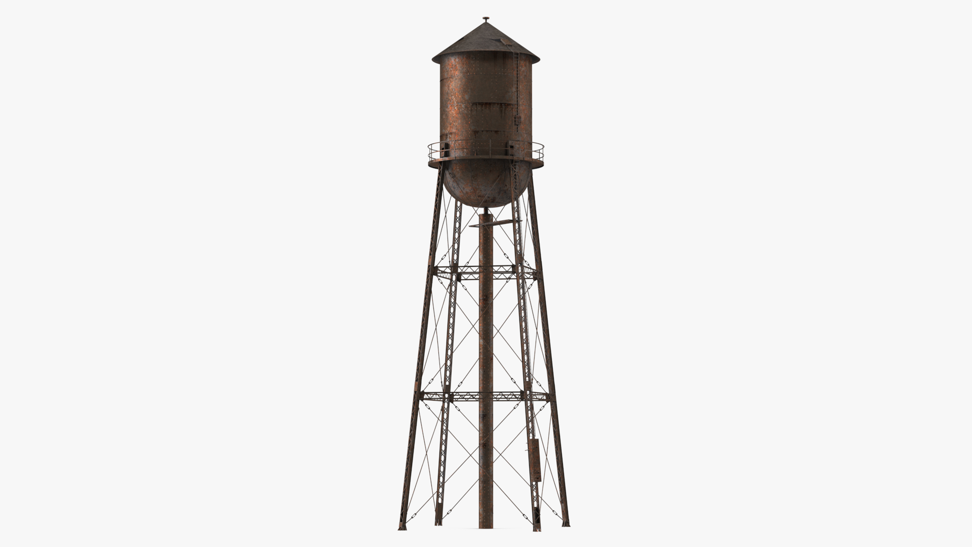 Abandoned Water Tower Rusty 3D