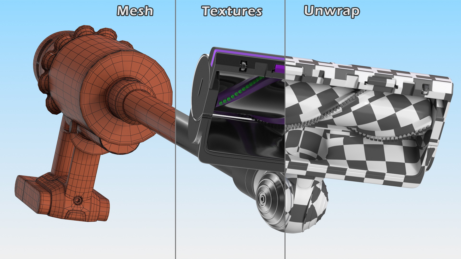 3D Cordless Vacuum Cleaner with Turbine Nozzle model