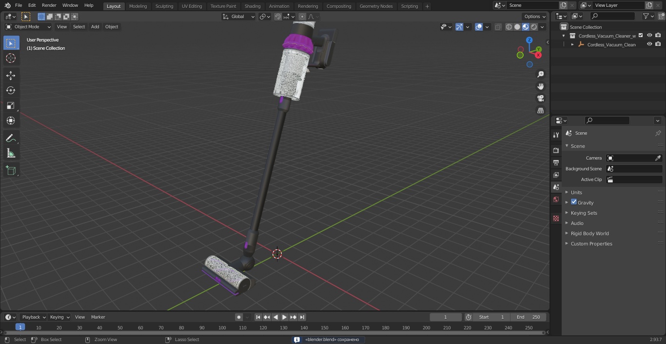 3D Cordless Vacuum Cleaner with Turbine Nozzle model