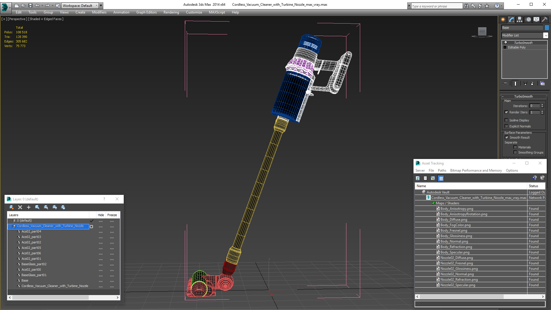 3D Cordless Vacuum Cleaner with Turbine Nozzle model