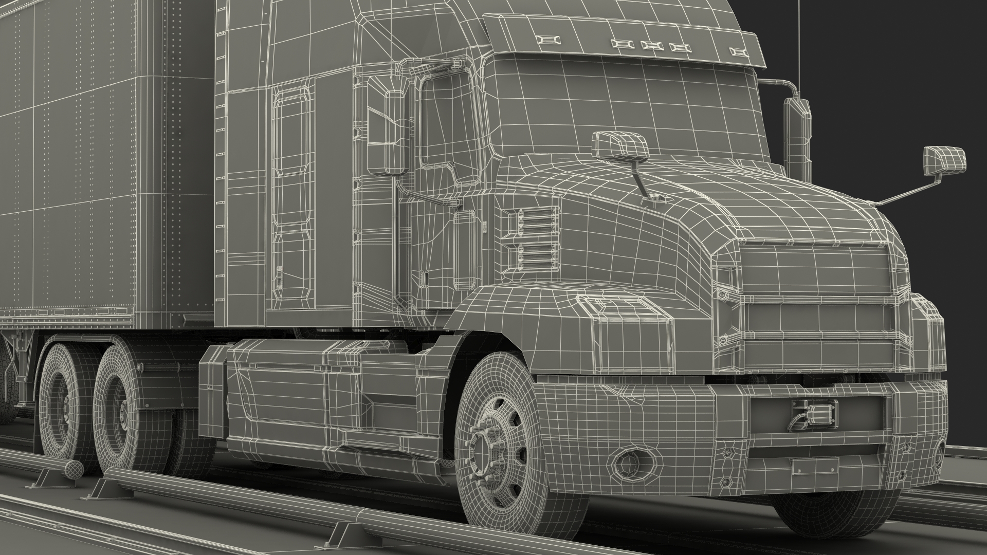 3D Gantry Inspection System with Semi Trailer Truck model