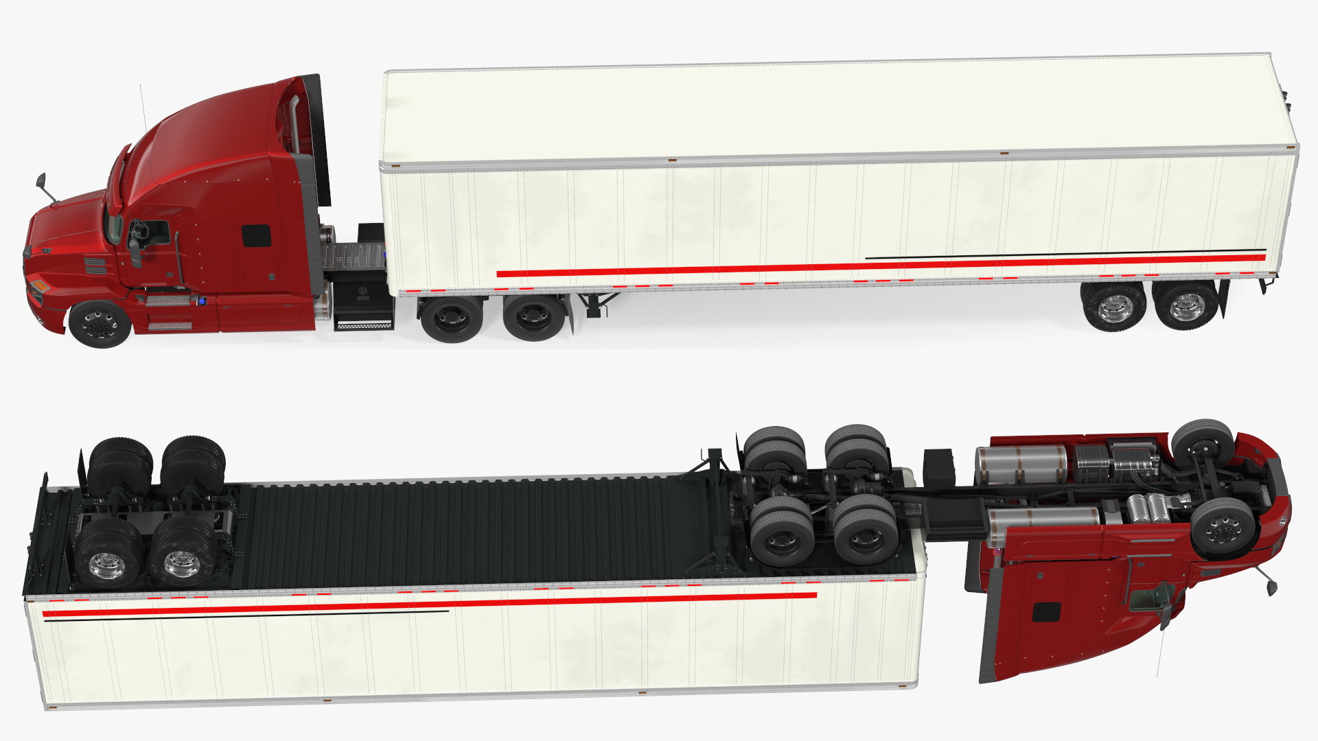 3D Gantry Inspection System with Semi Trailer Truck model