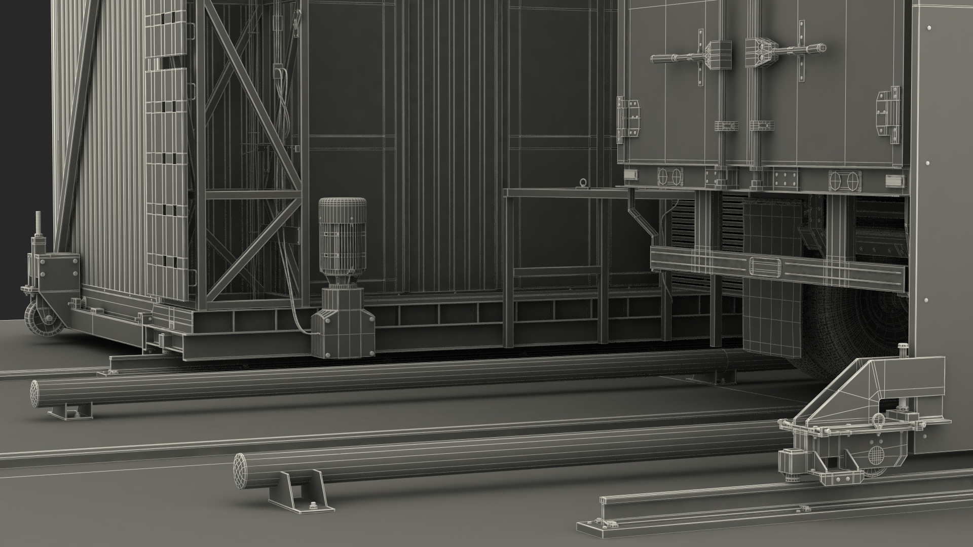 3D Gantry Inspection System with Semi Trailer Truck model