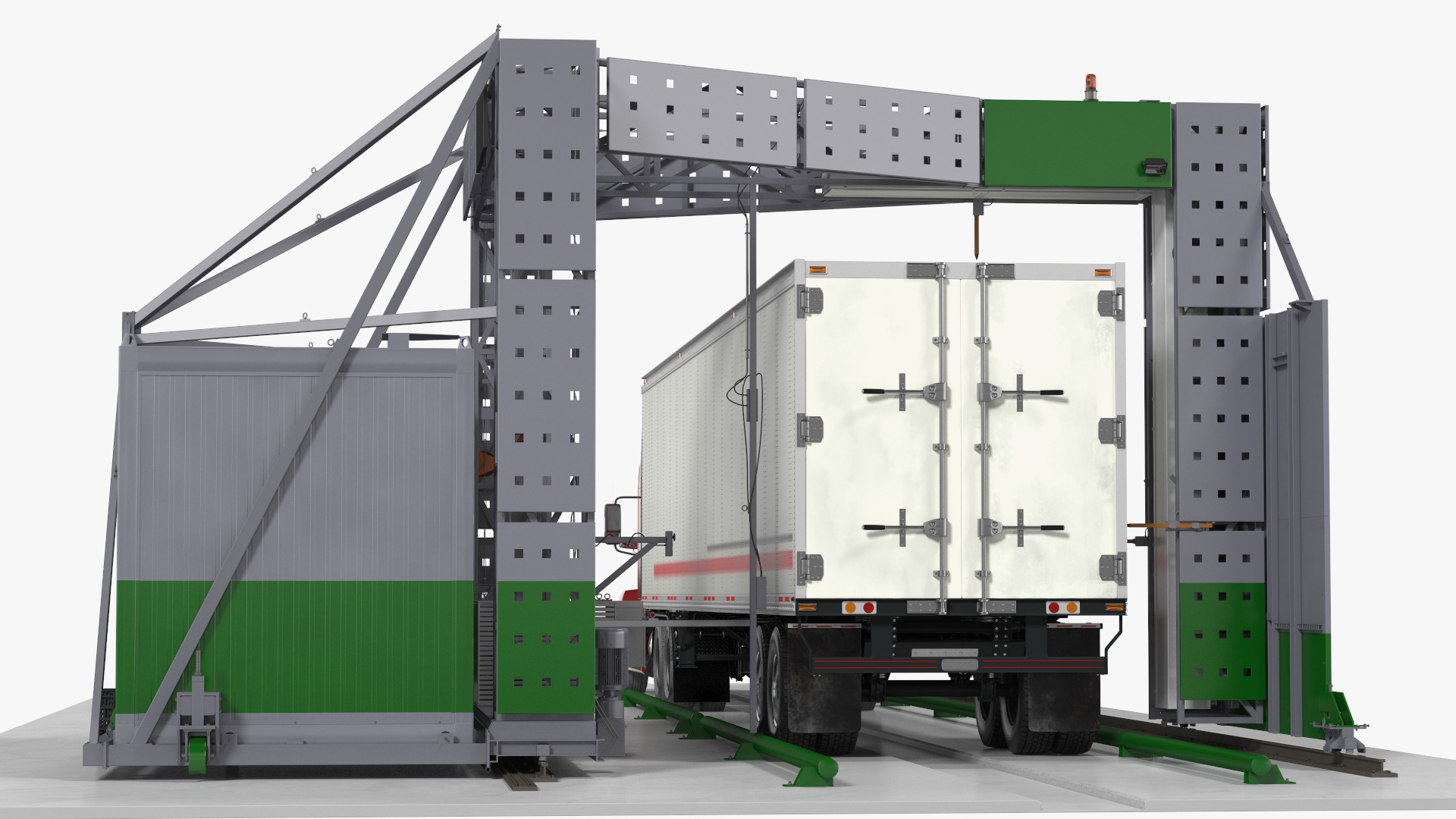 3D Gantry Inspection System with Semi Trailer Truck model