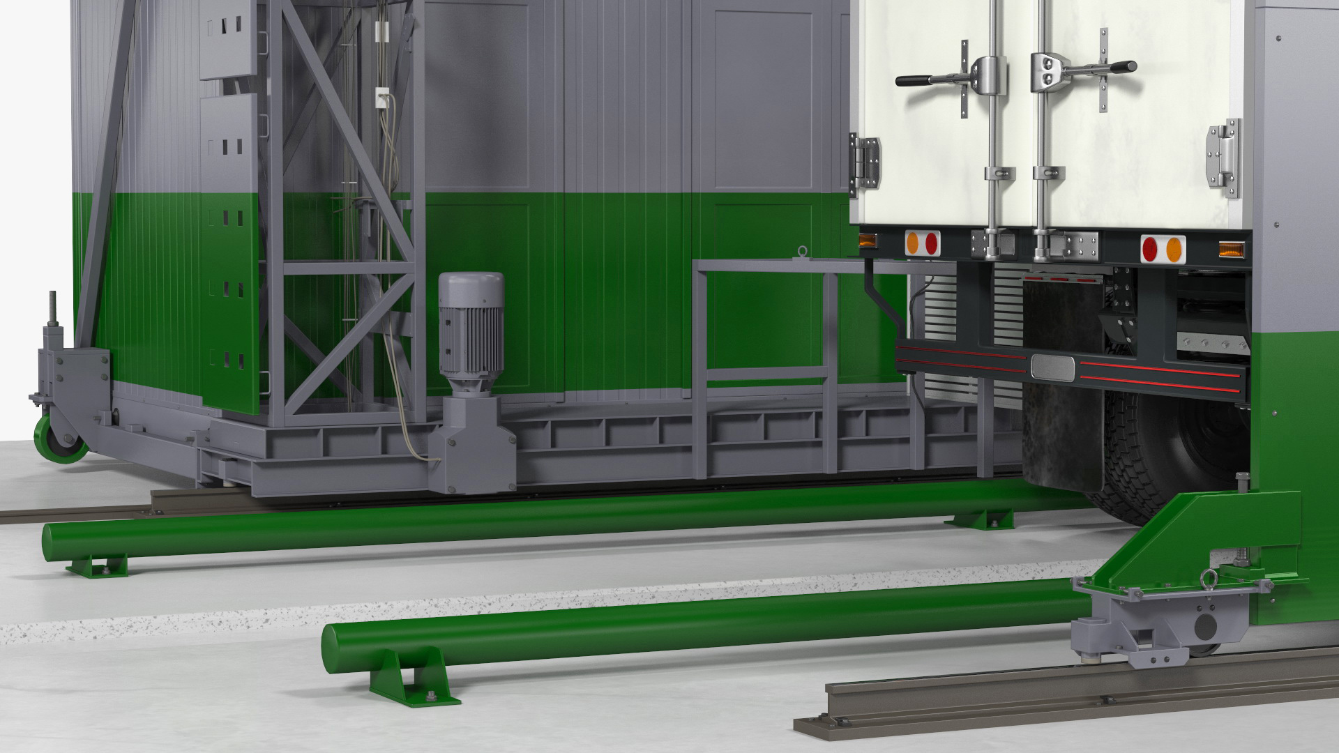 3D Gantry Inspection System with Semi Trailer Truck model